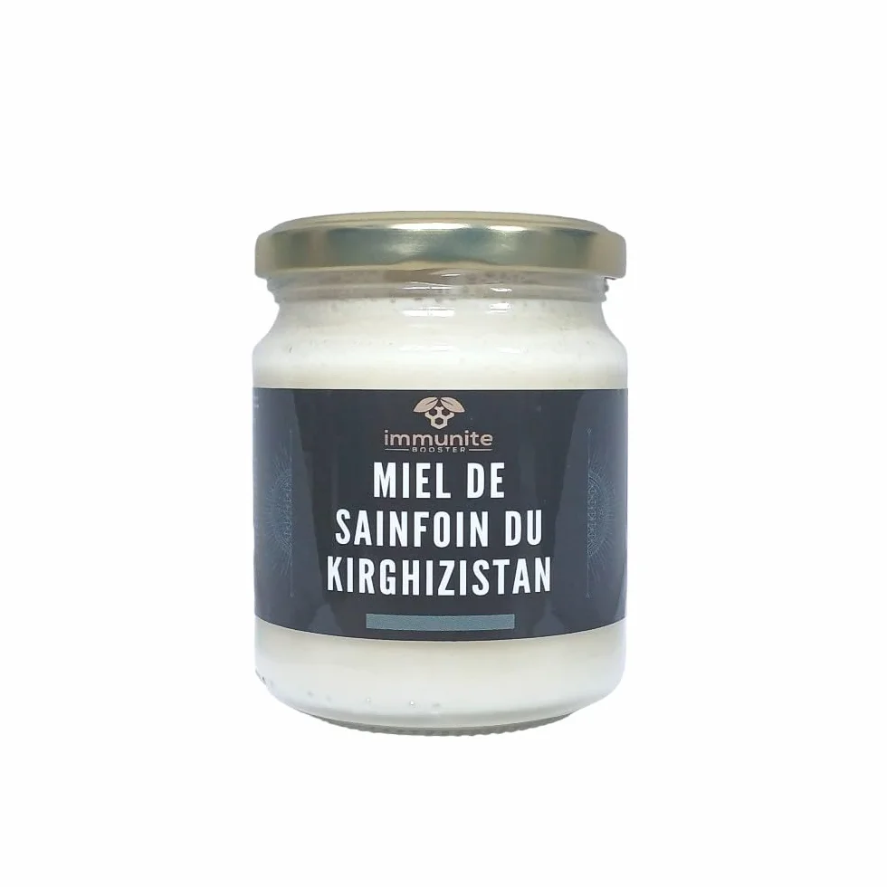 Miel blanc de sainfoin du Kirghizistan - Poids net 250g - Pur - 100% naturel -miel rare parmi les meilleurs au monde - vertues immenses et nombreuses - immunite BOOSTER