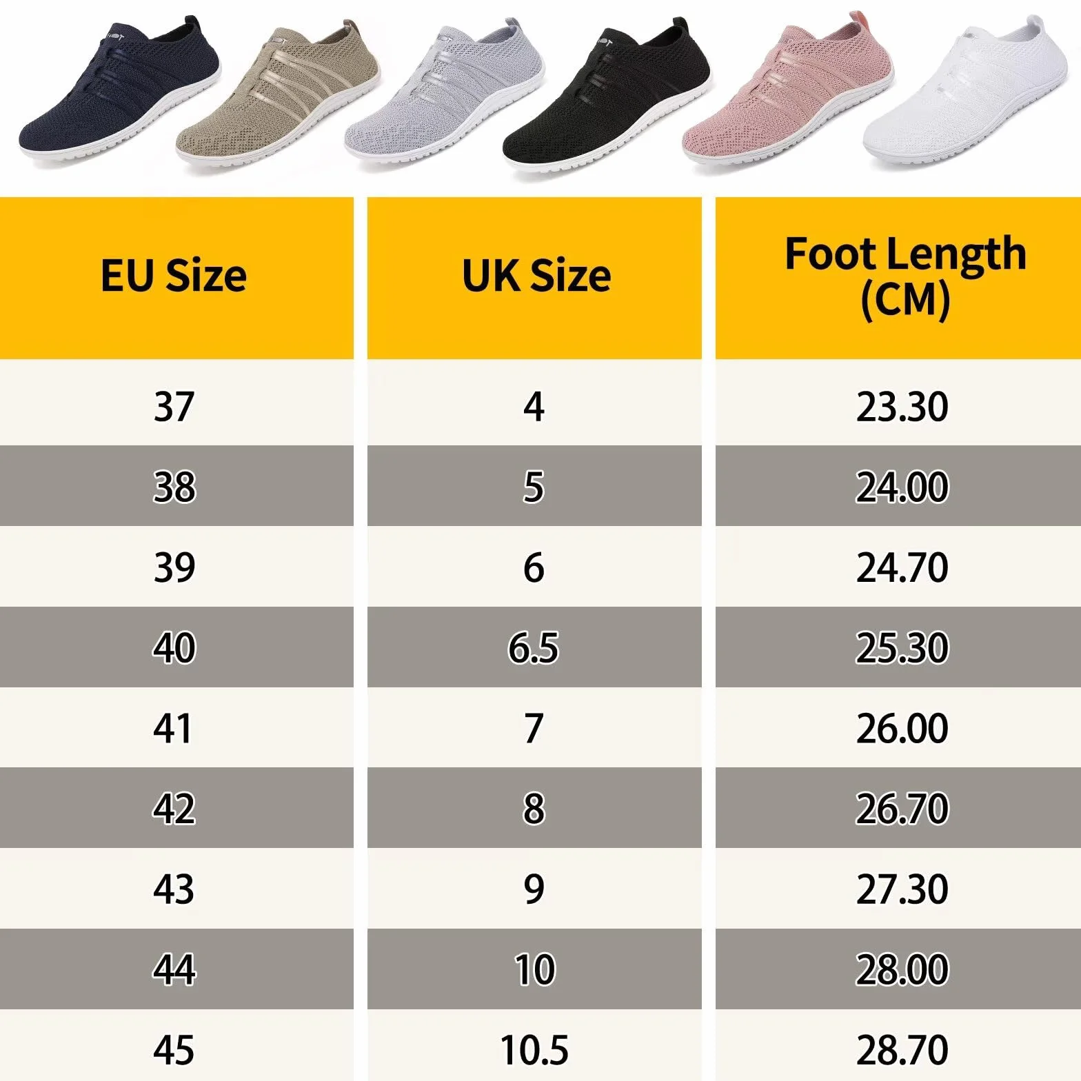 Wizshoe Barefoot Chaussures Pieds Nus Respirant Légères Confortable Slip on Sneakers