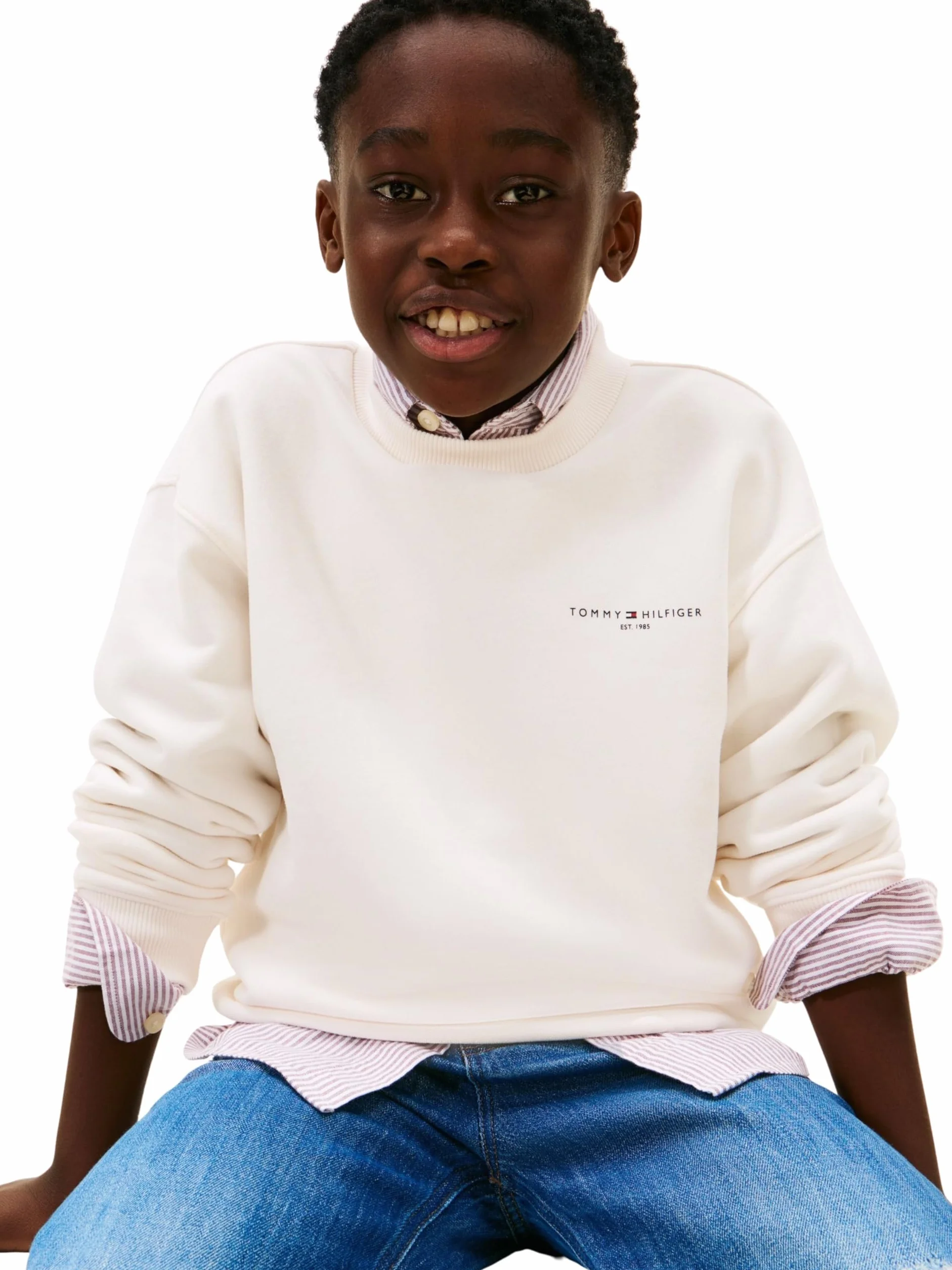 Tommy Hilfiger Mini Corp C-Neck Sweatshirt Ks0ks00665 Sweat-Shirt à Enfiler Mixte
