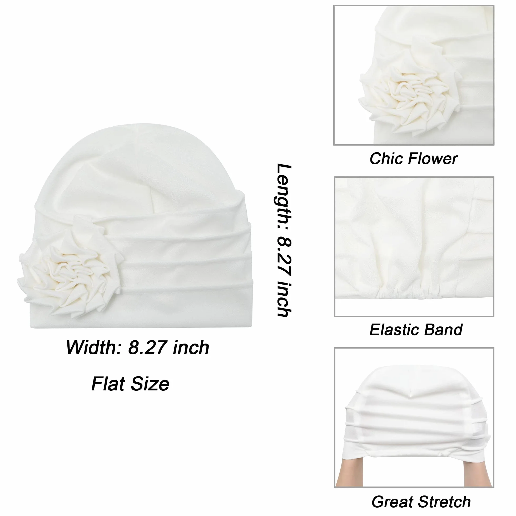 Bonnet d'été élastique pour Femme avec Fleurs
