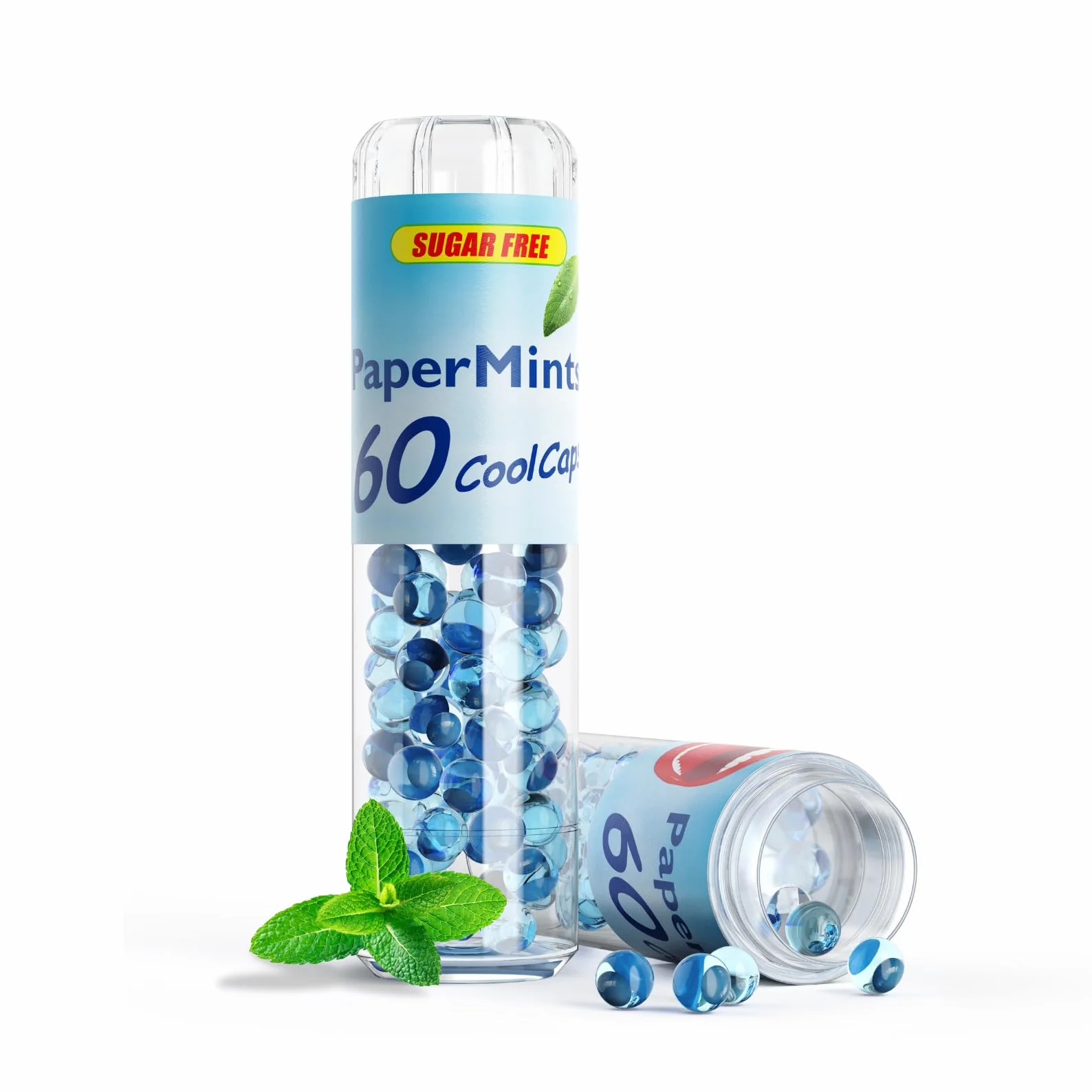 PAPERMINTS Billes à la Menthe Haleine Fraîche Bonbon Menthol Sans Sucre 60 Billes