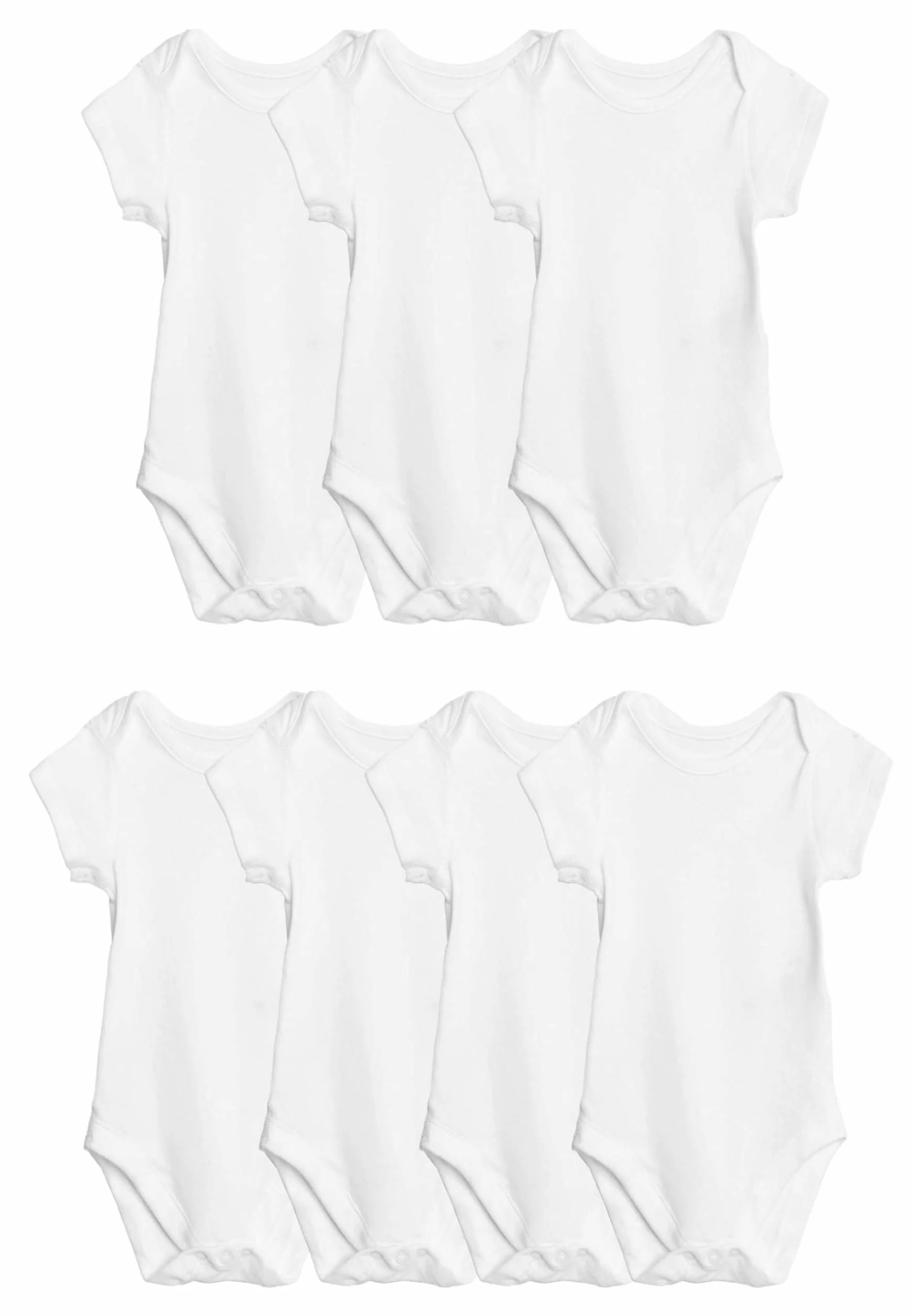 Marks & Spencer Bodies Manches Courtes Bébé Lot de 7, 100% Pur Coton, Coupe Standard