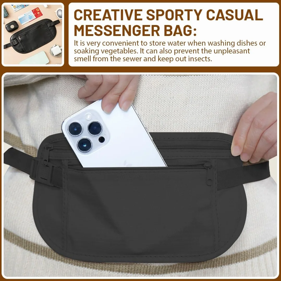 Lot de 3 Ceintures Cachées Anti-Vol Réglables pour Homme et Femme Voyage Course à Pied