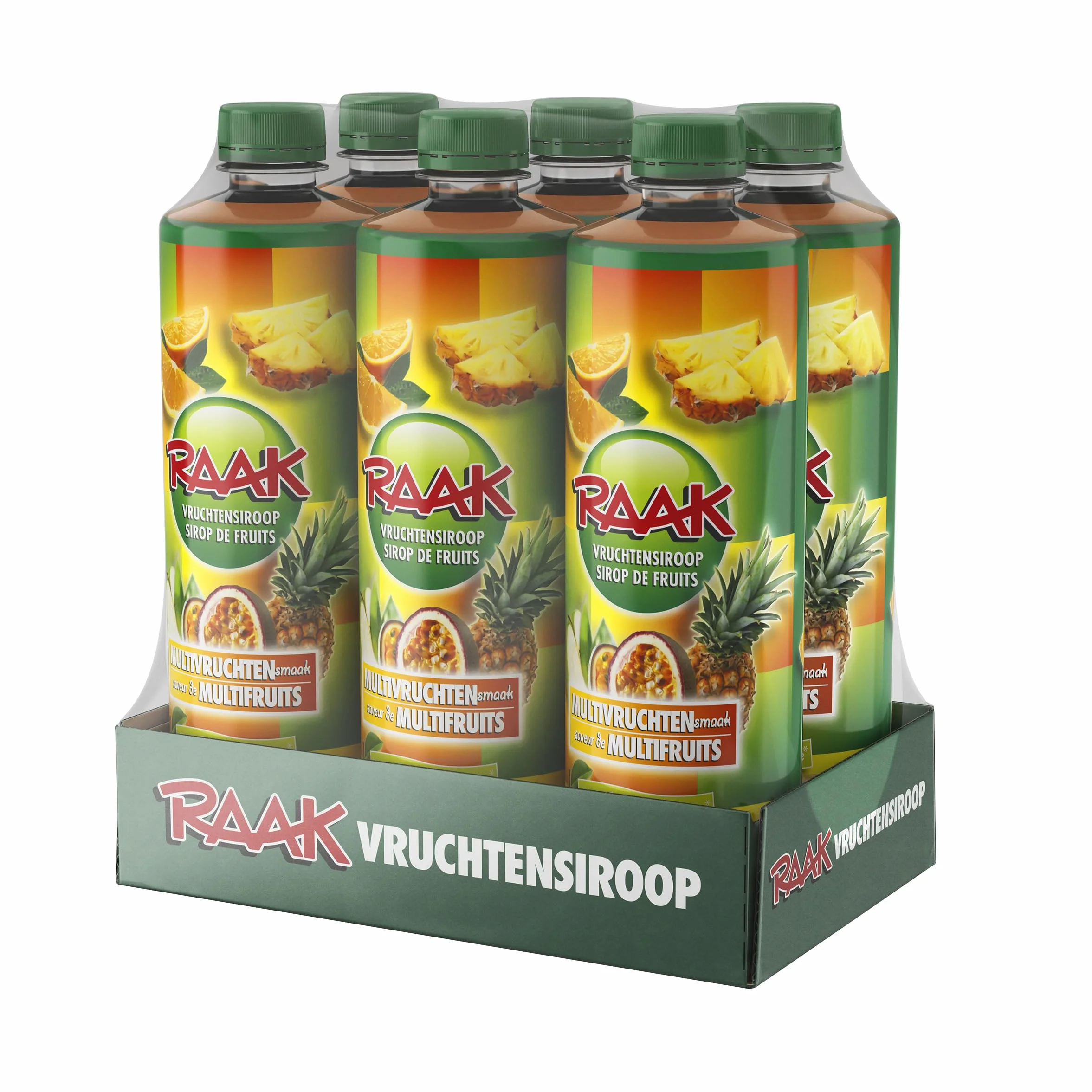 RAAK Sirop Multi-Fruits Premium | 5 Saveurs Exotiques 30 Verres | Pomme Orange Passion Poire Ananas