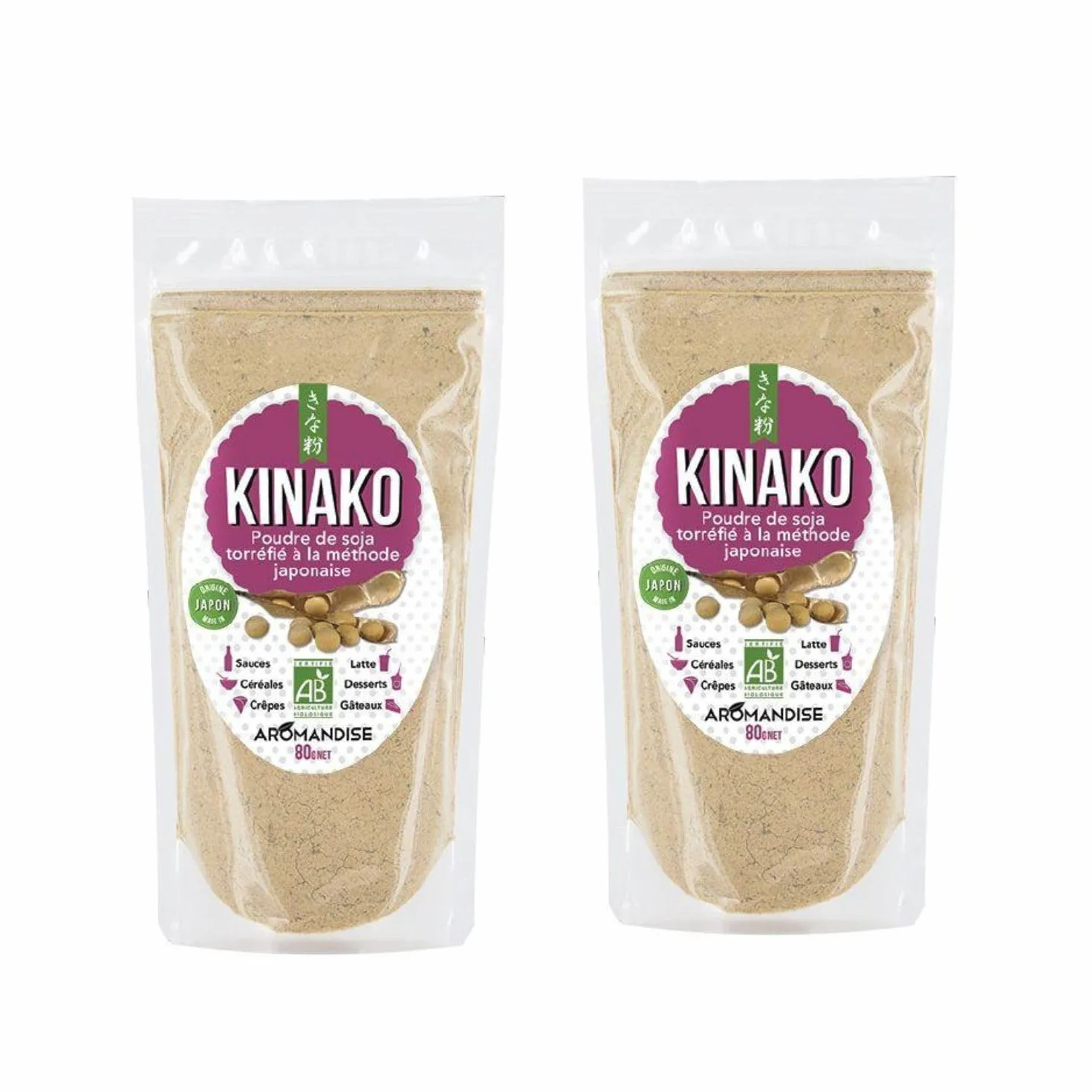 Poudre de soja torréfié biologique Kinako 400 g