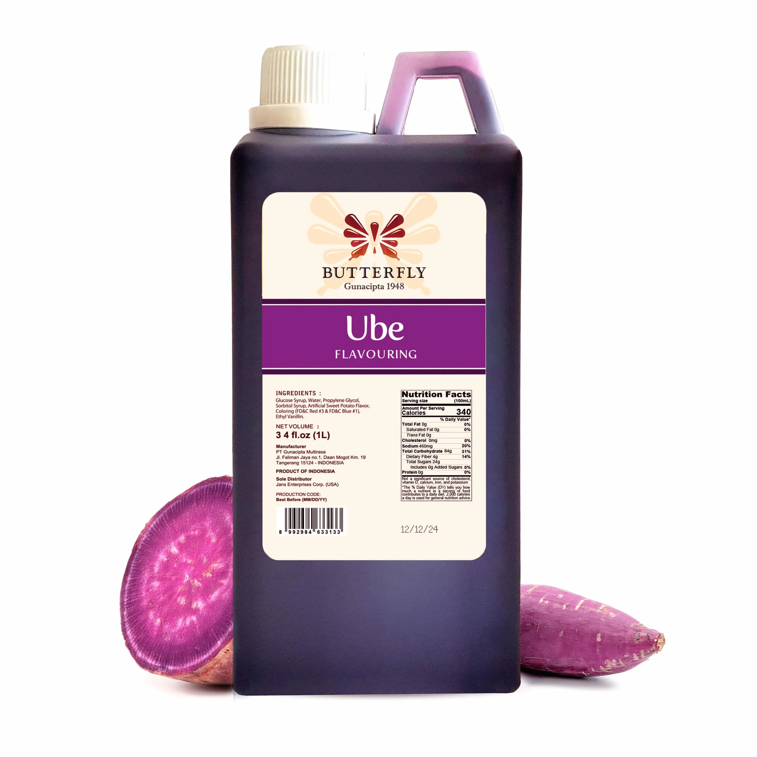 Extrait d'arôme d'igname violette Ube par Butterfly - Taille restaurant - 1 litre