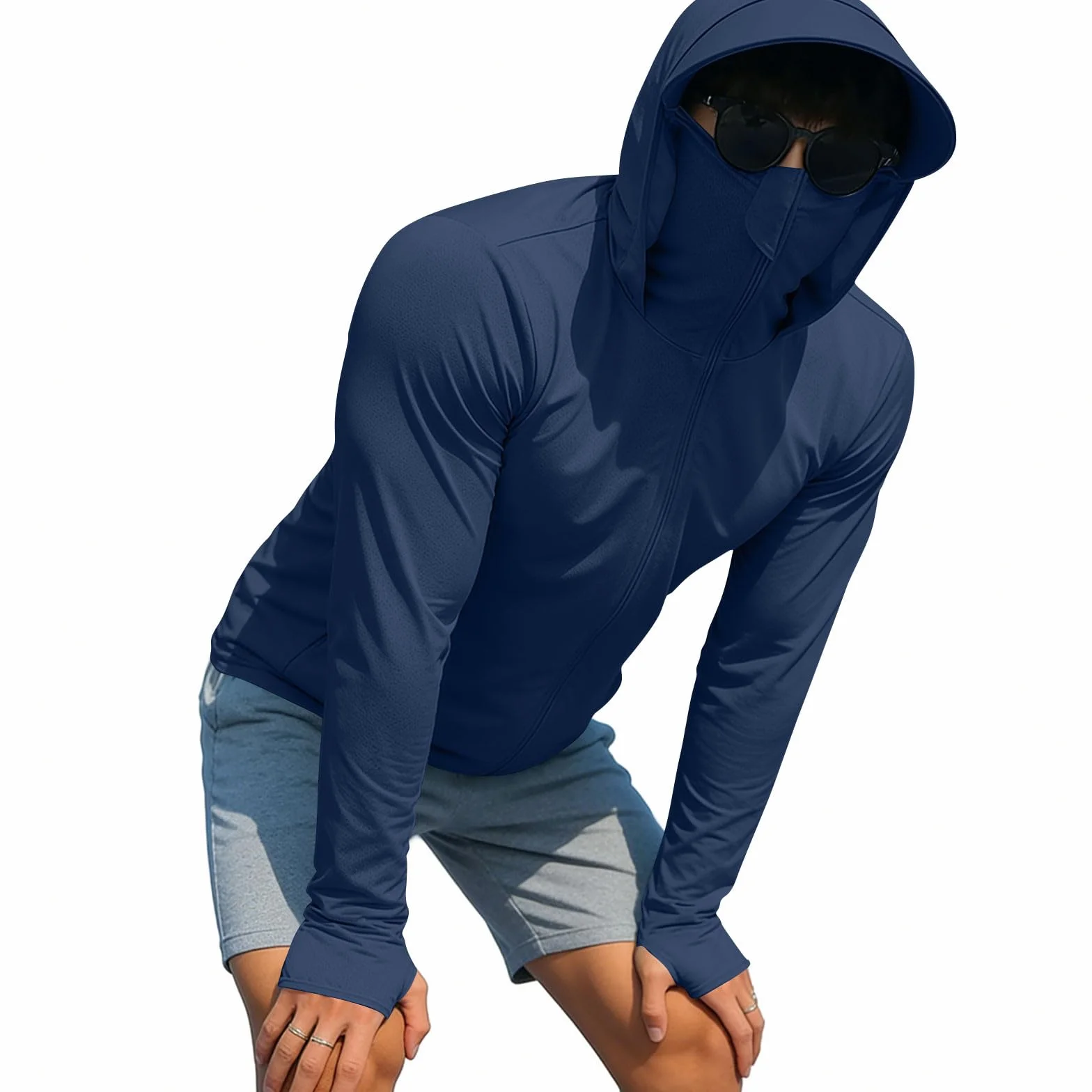 Veste Légère Anti UV Homme Protection Solaire Sweat Capuche Respirant Sport Randonnée Pêche Grande Taille