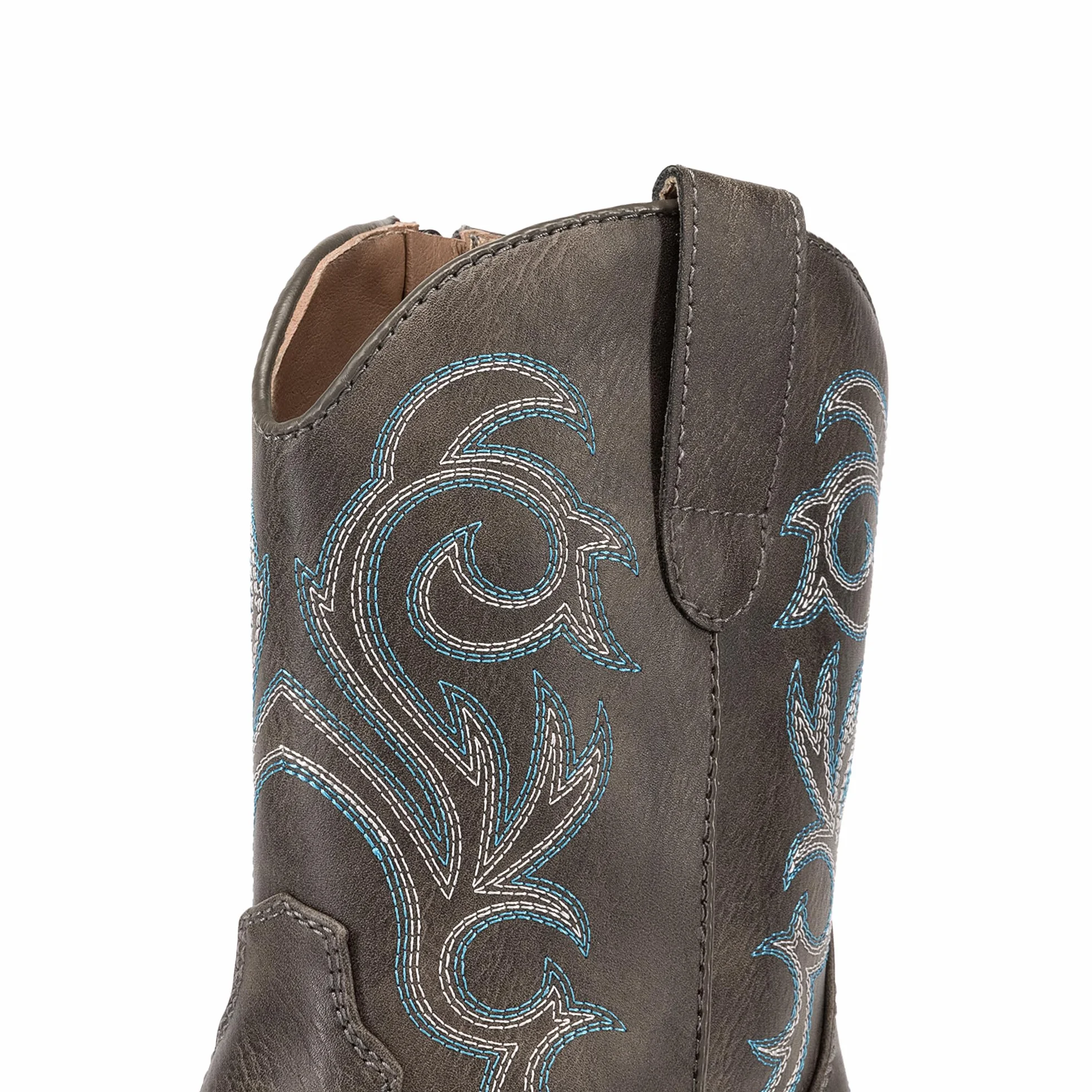 DREAM PAIRS Bottes Femme Western Courtes Bottines Cowboy Cowgirl Bout Carré Talon Large Fermeture Éclair