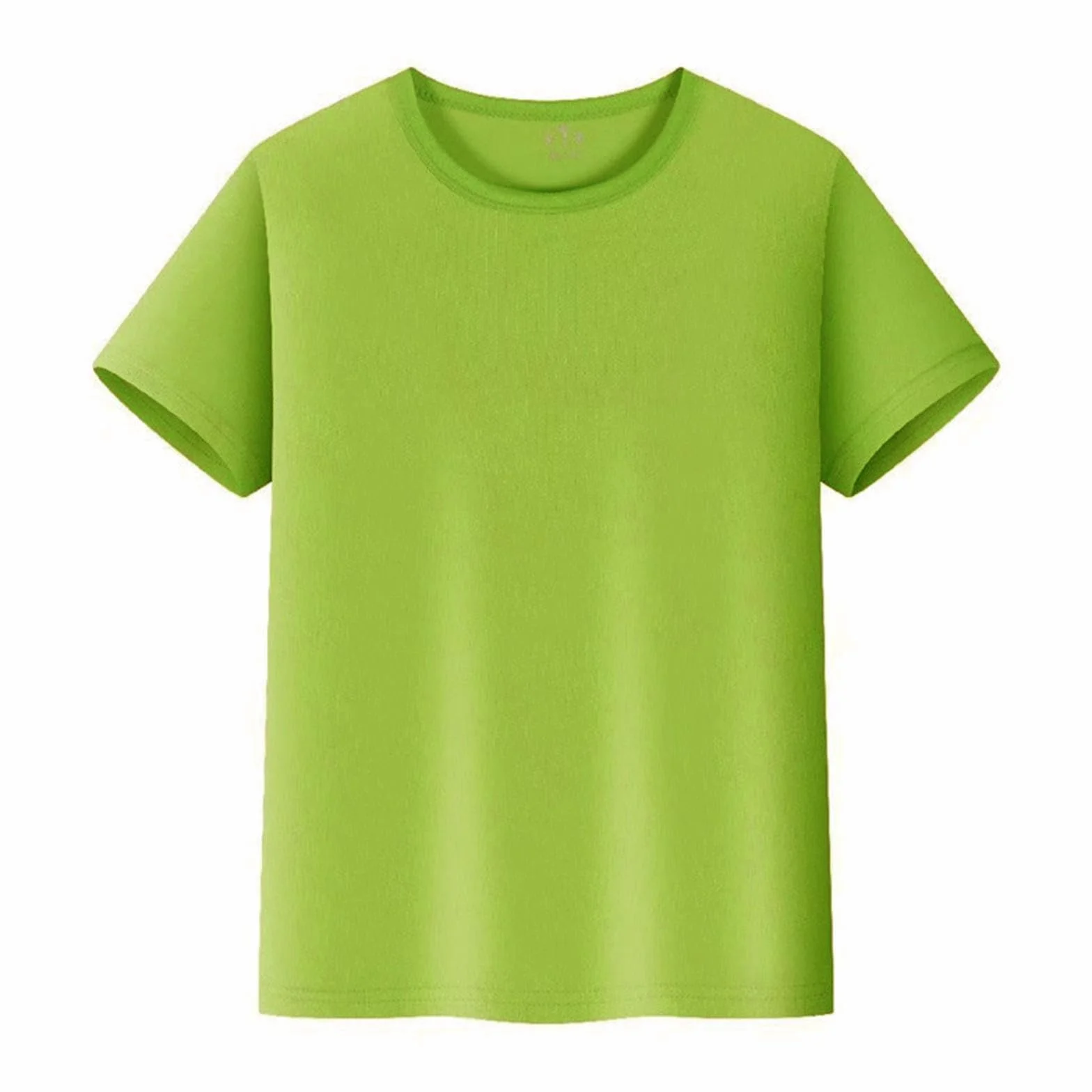 T-Shirt Enfant Coton Bio Manches Courtes Col Rond Couleur Unie