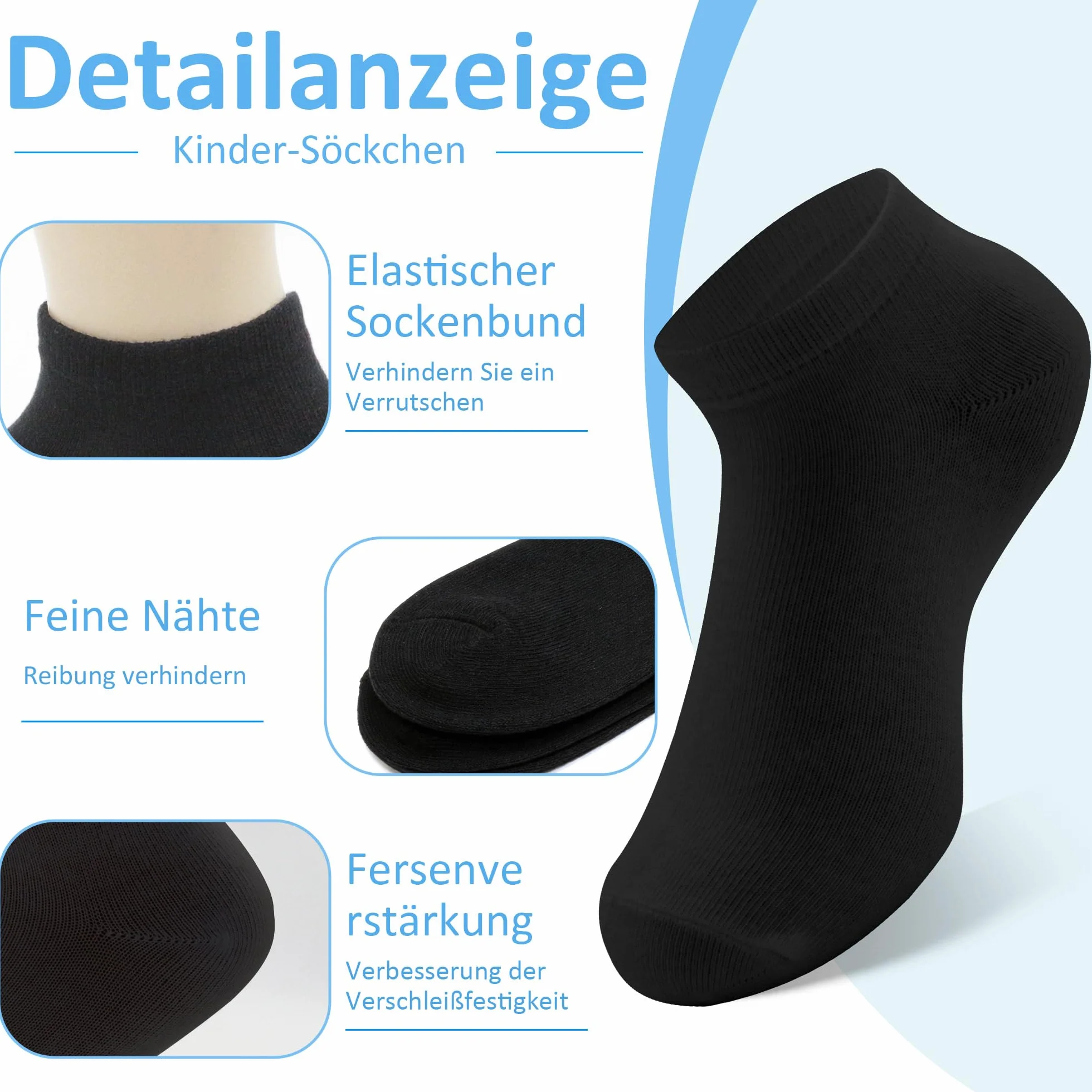 Desanlapi Lot de 12 Chaussettes Enfant Coton Garçons Filles Socquette Mixte Sport