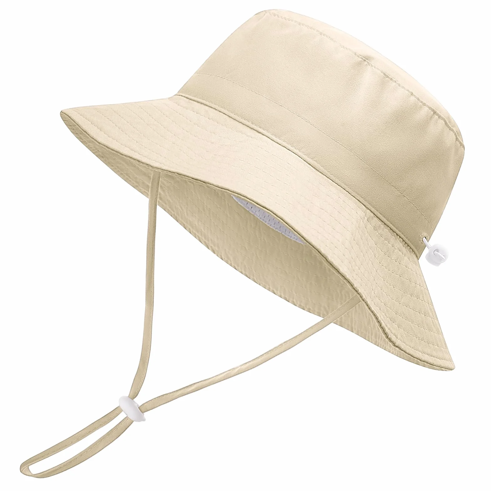 Chapeau Bébé Fille Garçon Anti UV Large Bord Casquette Soleil avec Ficelle Réglable Été