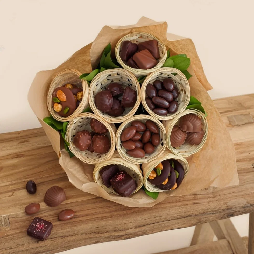 CHOCOLATS LOUIS - Chocolat a Offrir Français et Artisanal - Bouquet 285 g - Panier Gourmand - Coffret Cadeau Anniversaire Mamie Fete des grands meres Paques