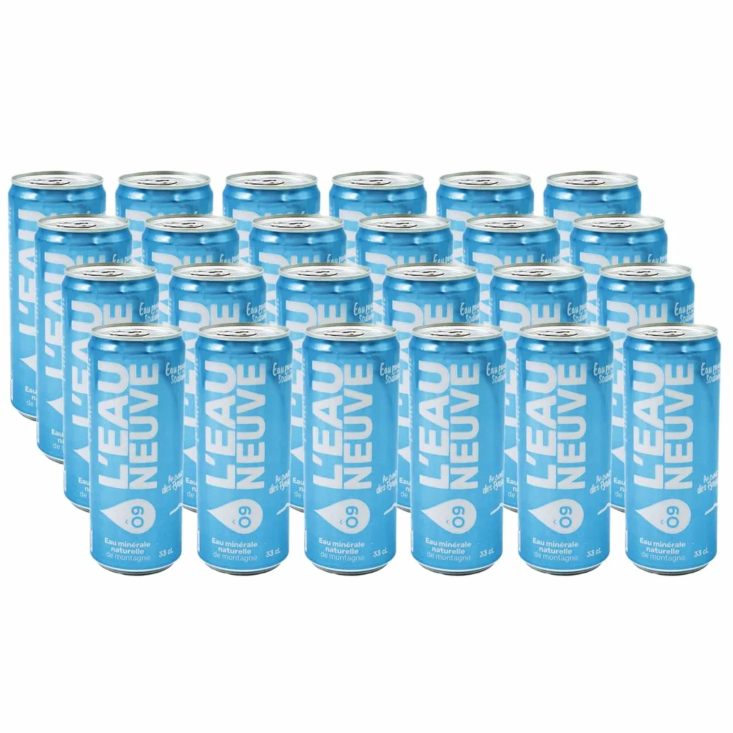 Canette Eau Neuve 24 Canettes x 33cl | Eau minérale naturelle naturellement pure à la source de Pédourès