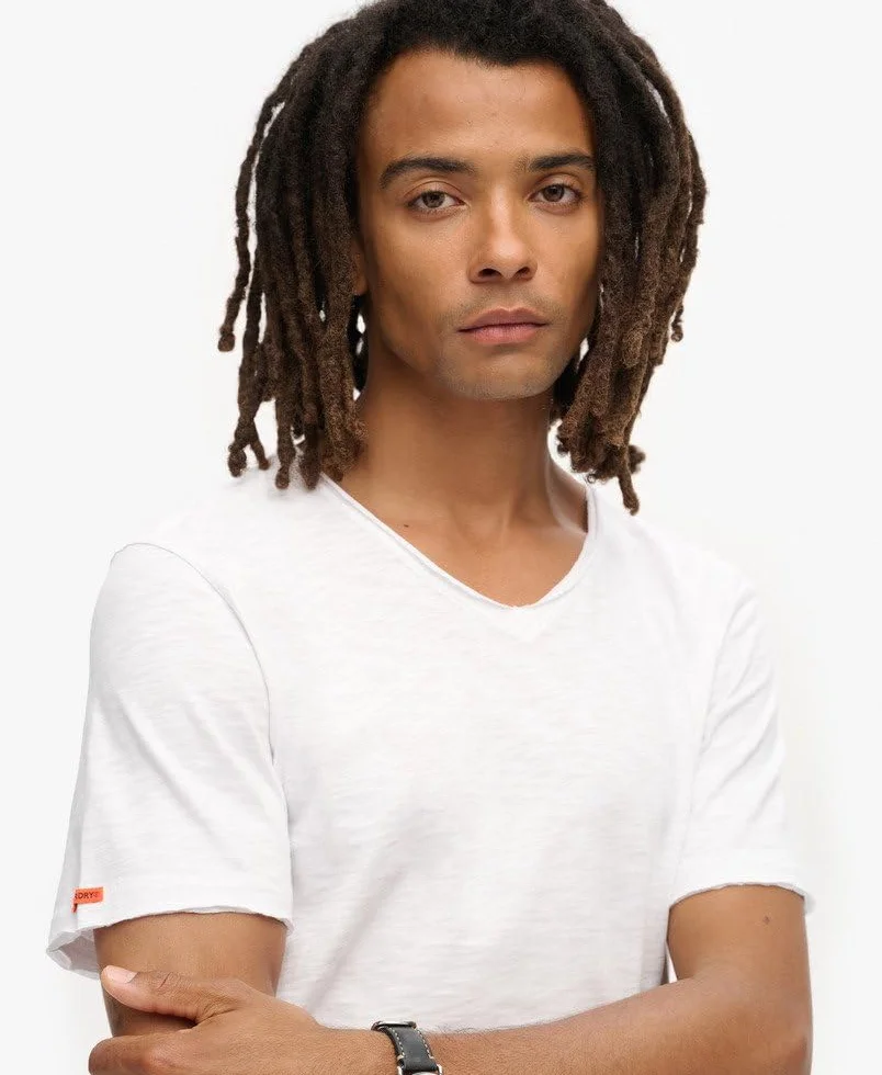 Superdry Raw Edge Slub V T Shirt Mixte