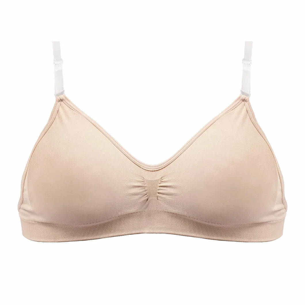 Silky Dance Soutien-gorge dos nu sans couture rembourrage amovible danse sport femmes 2 bretelles transparentes 2 bretelles épaule nude