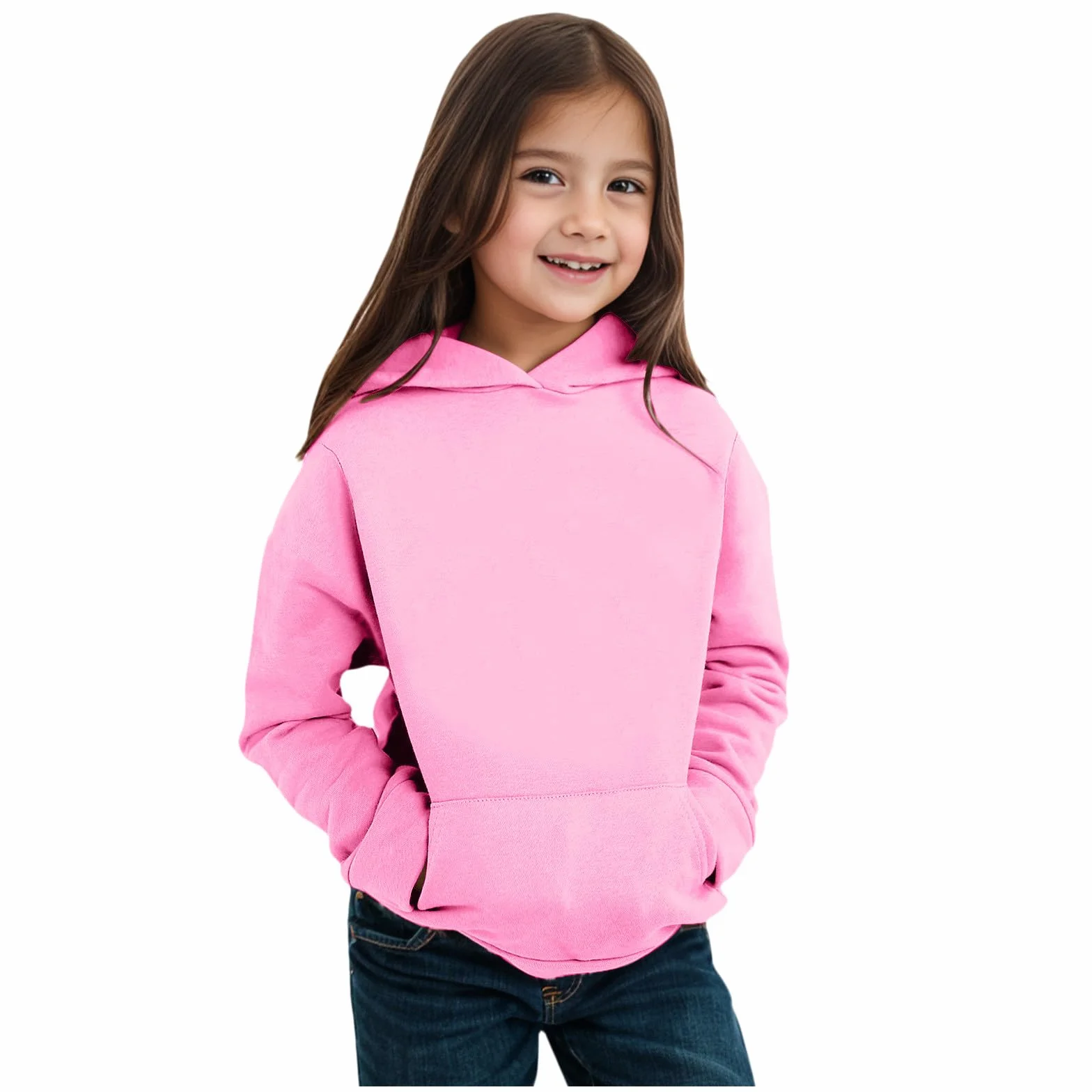 Sweat à capuche pour enfant fille garçon manches longues imprimé chaud, Rose, 9-10 ans