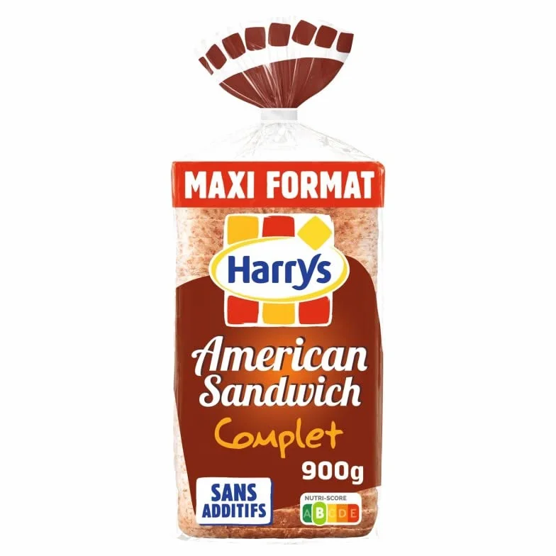 Epicerie HARRYS - Pain De Mie American Sandwich Complet Maxi 900G - le Lot De 4