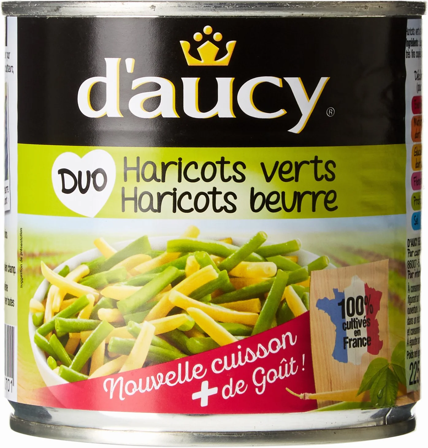 d'aucy Duo Haricots Verts/Haricots Beurre Sous Vide 300 g - Lot de 6