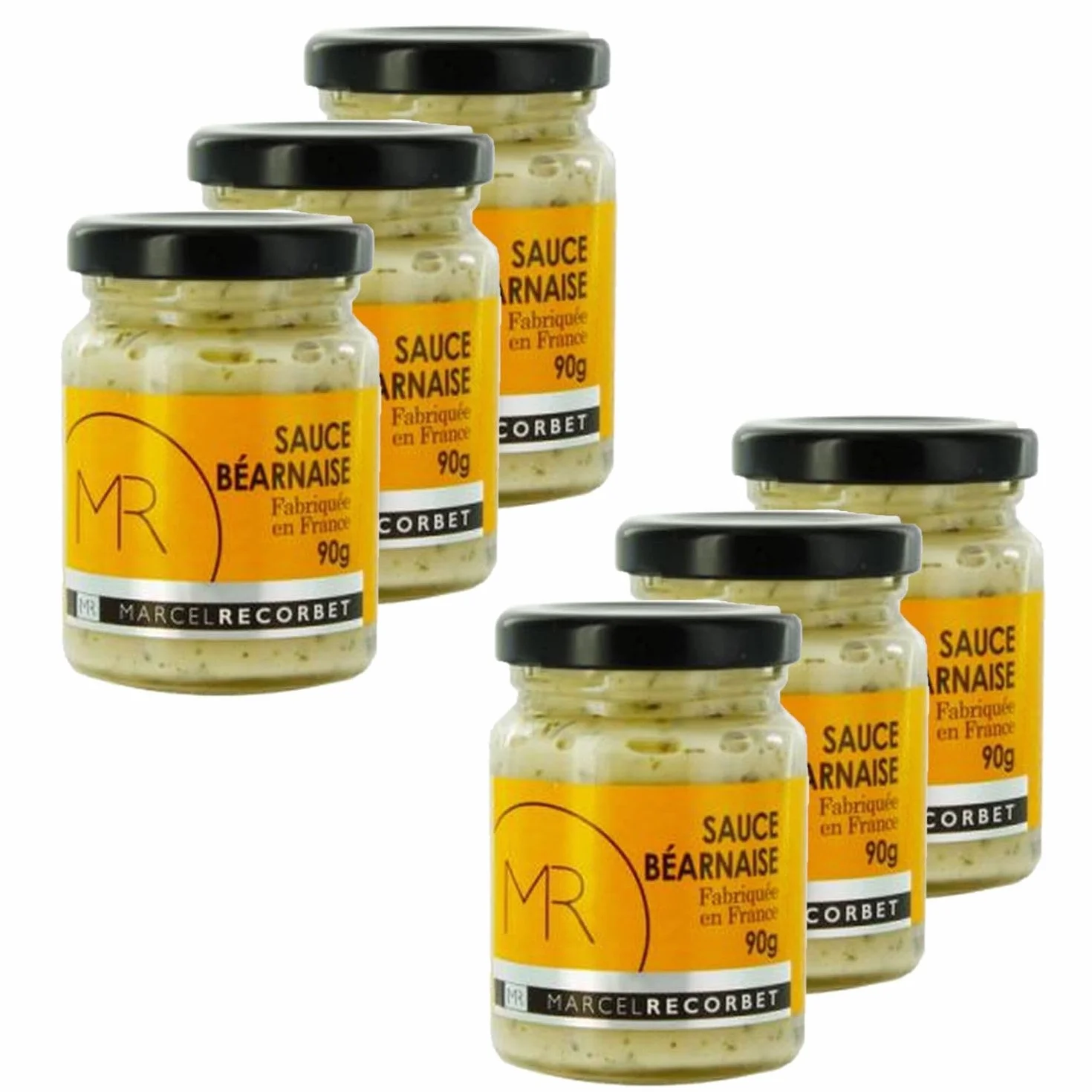 Lot 6x Sauce béarnaise - Fabriquée en France - MR - pot 90g