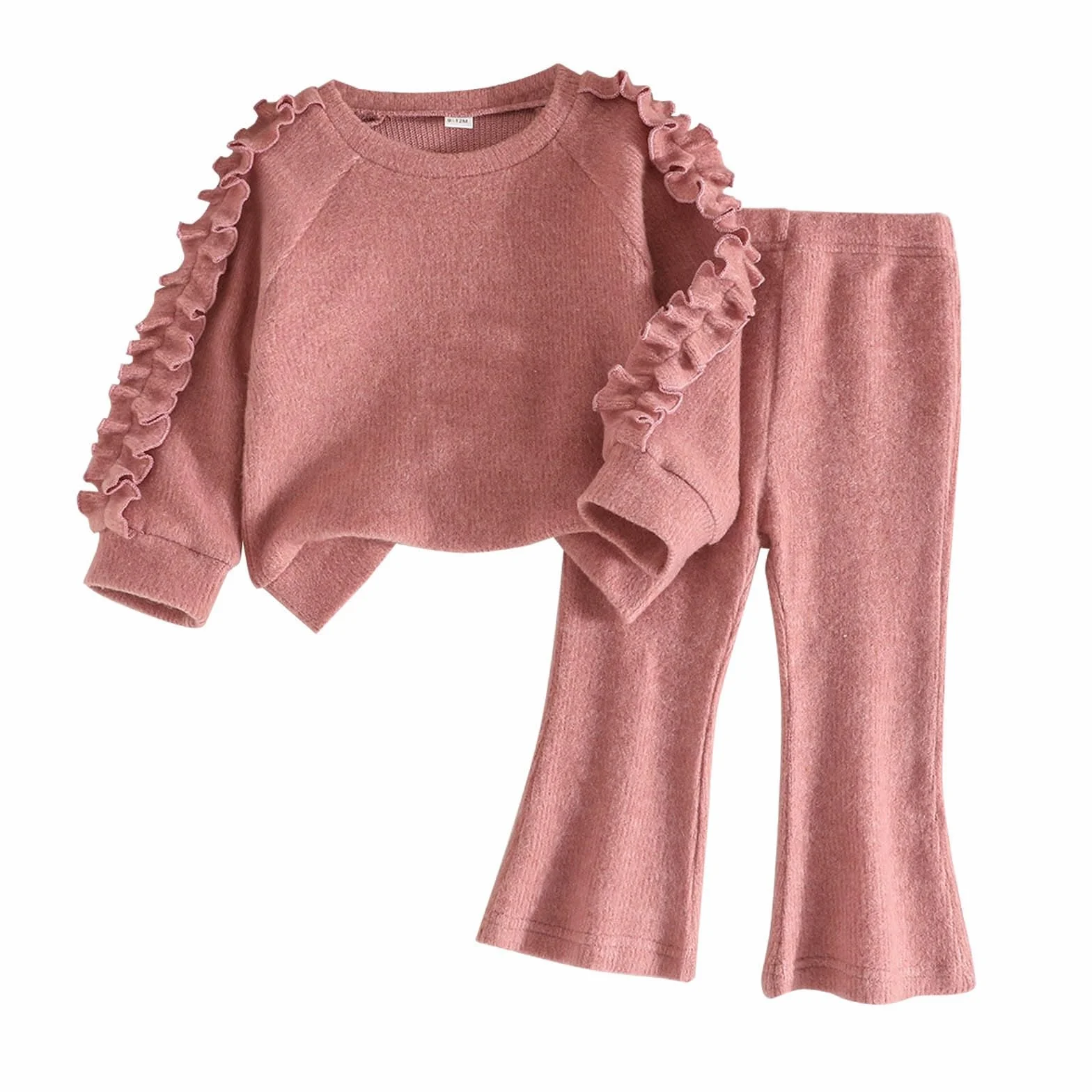 Survêtement de sport pour enfant fille - Ensemble jogging 2 pièces haut manches longues pantalon évasé