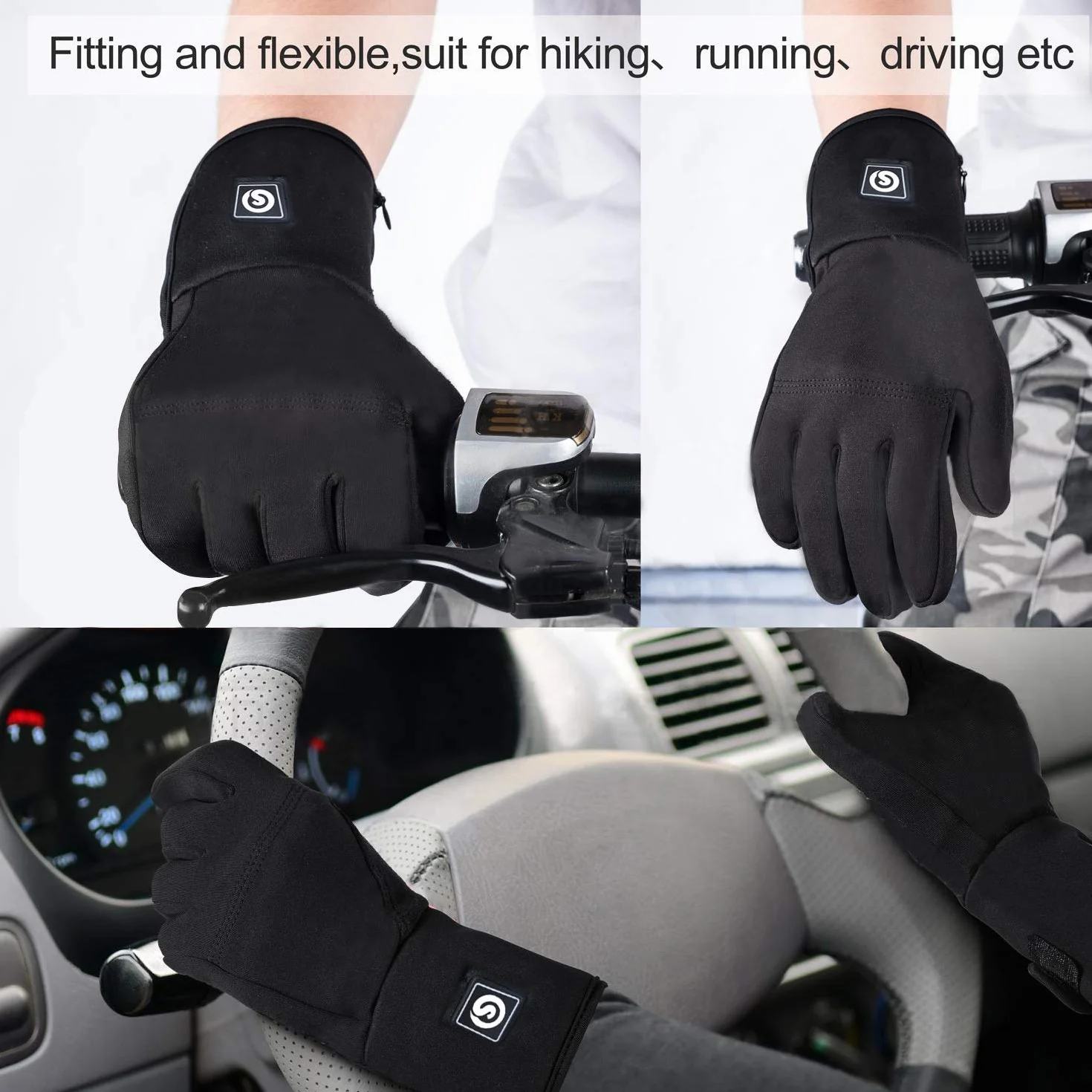 Gants Chauffants Électriques Sun Will 7,4V 2200mAh pour Homme Femme Cyclisme Ski Hiver