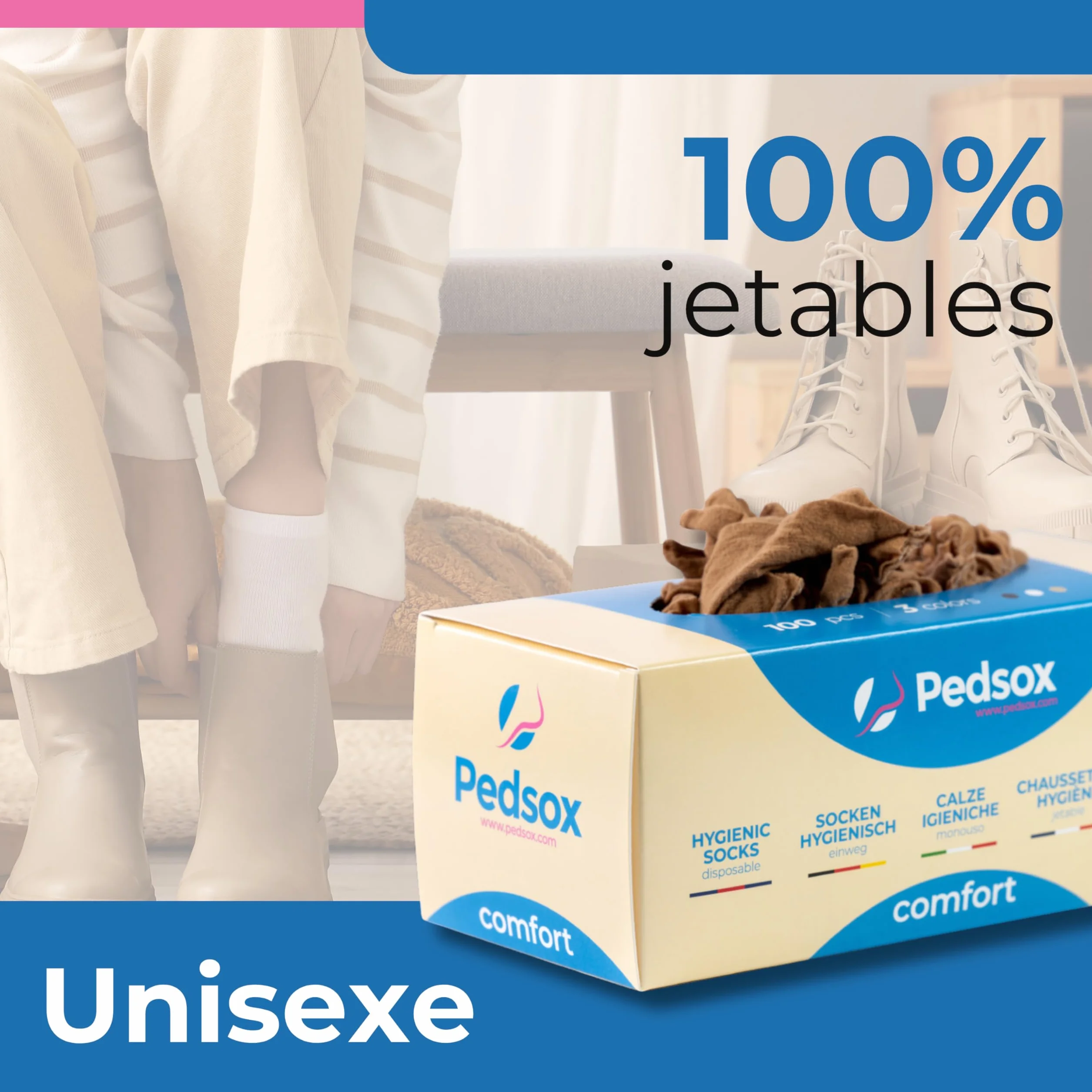 Lot de 500 chaussettes hygiéniques avec distributeur Comfort
