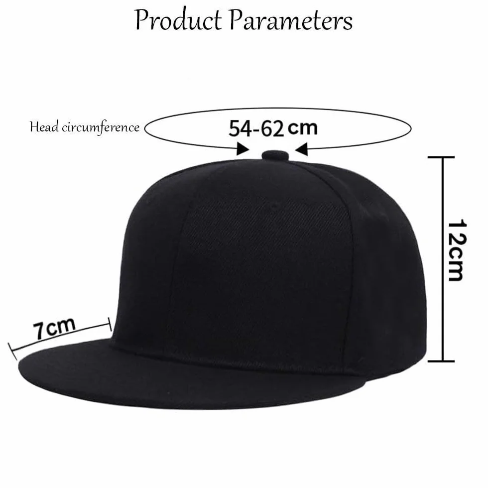 Boolavard Chapeau Snapback Blanc Réglable Bord Haut Casquette de Baseball