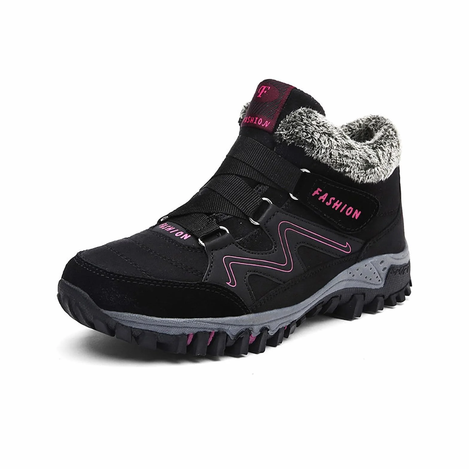 Bottes Hiver Fourrure Femme Homme Chaudes Antidérapant Neige Randonnée