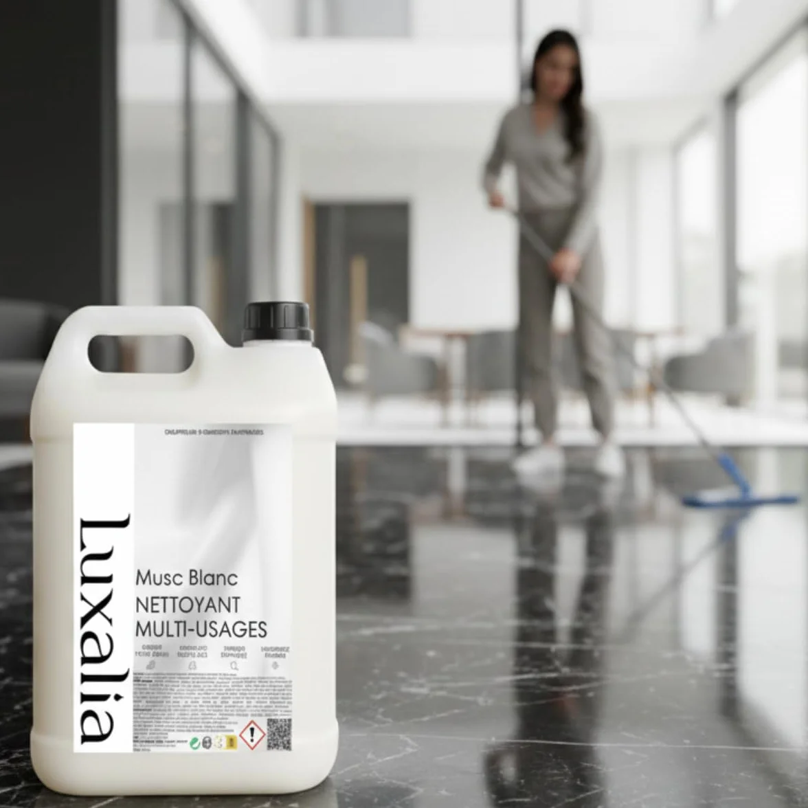 Nettoyant Sol & Multi-Usages Musc Blanc - Sols & Surfaces - Hautement Parfumé & Ultra Efficace - 5 Litres - LUXALIA