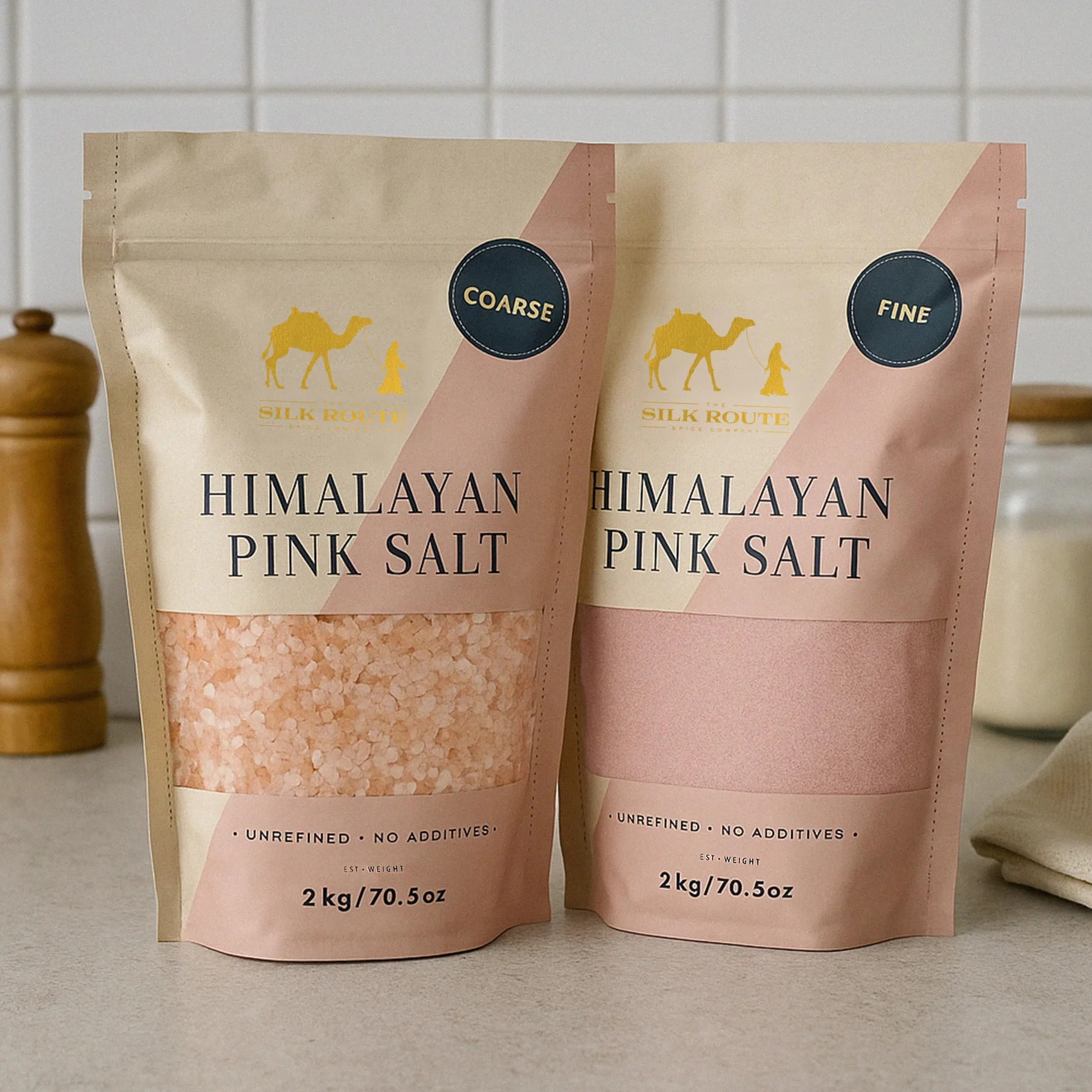 Silk Route Spice Company Sel rose de l'Himalaya 2 kg (grossière) pochette refermable