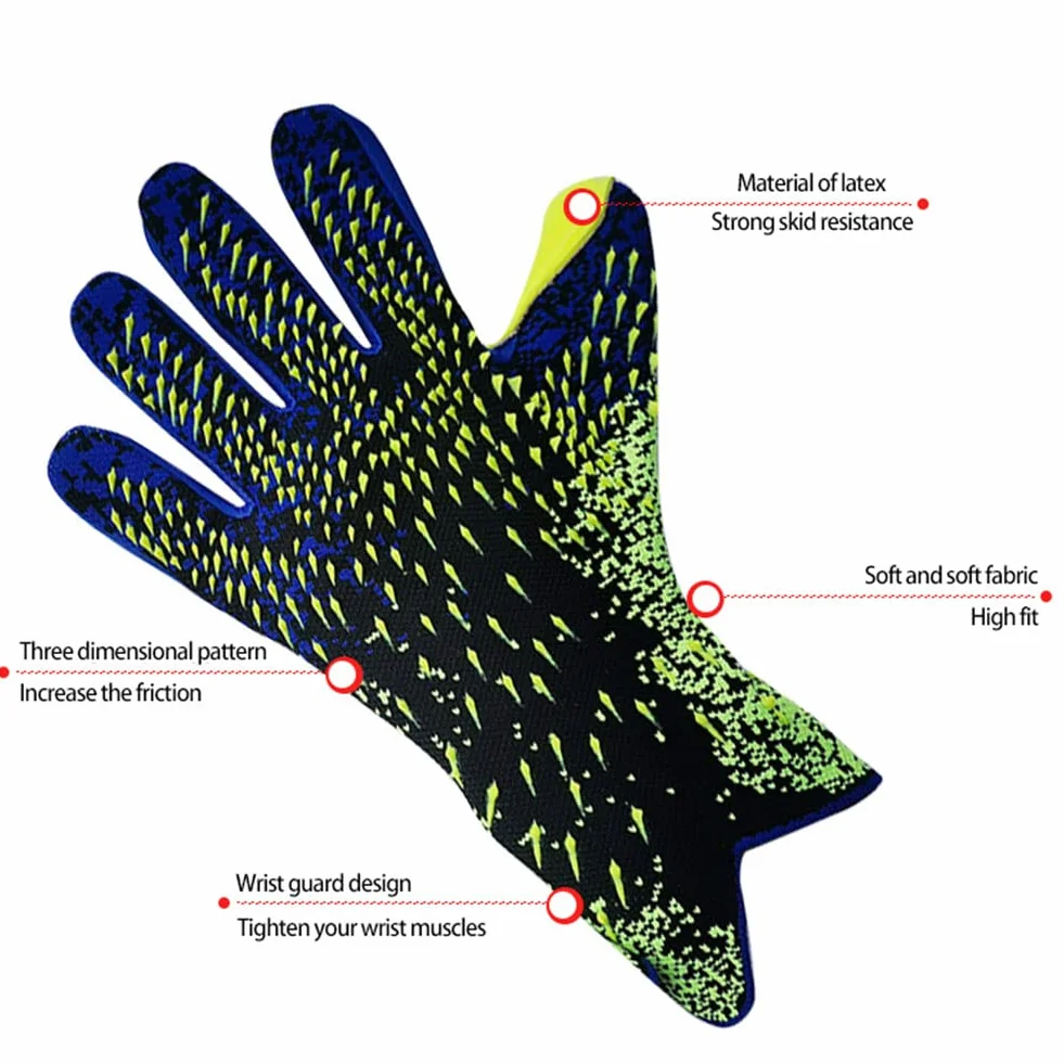KRUZZO Gants de Gardien de But Football pour Jeunes en Latex Taille 6-10