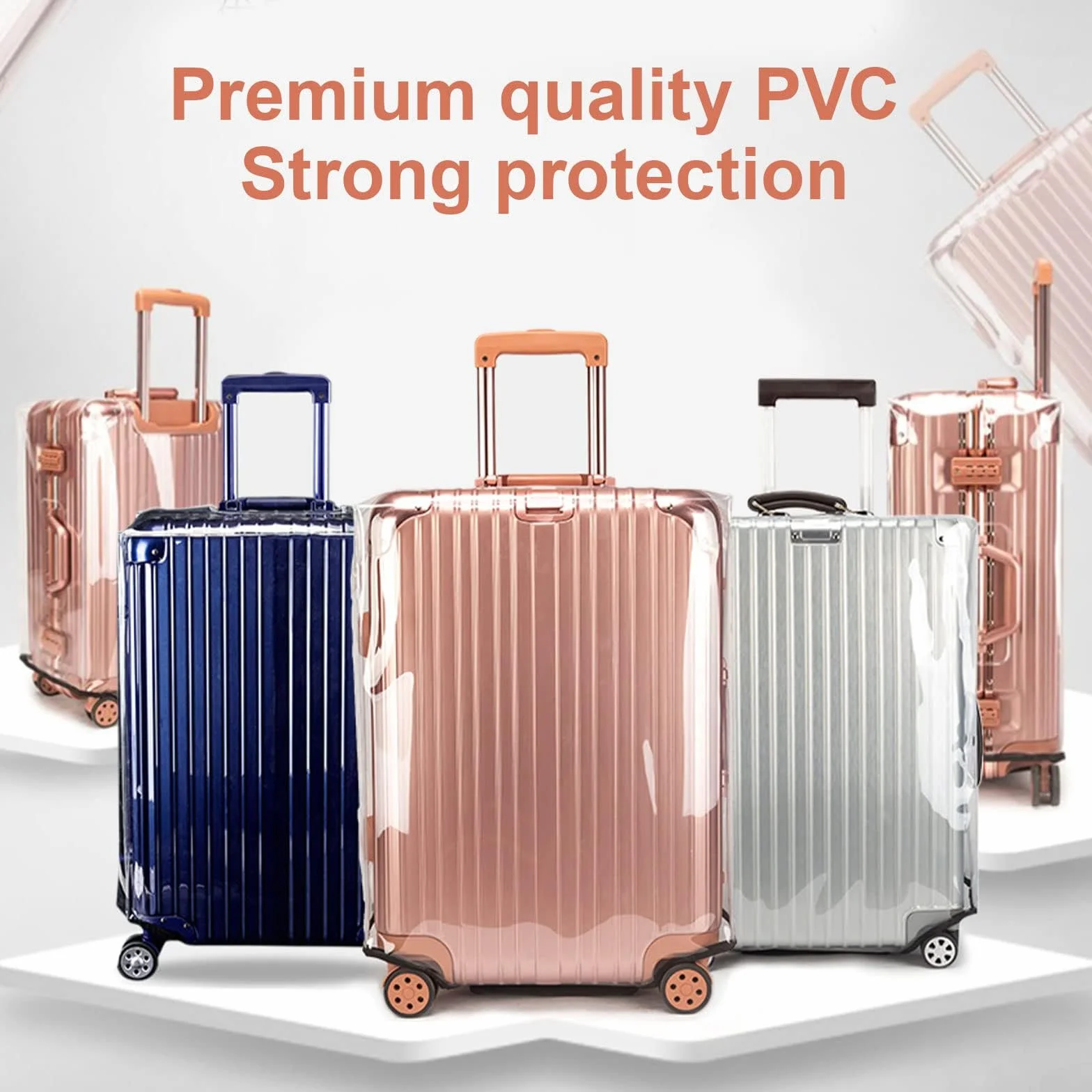 Housse de Valise Transparente en PVC, Protection Imperméable pour Bagages