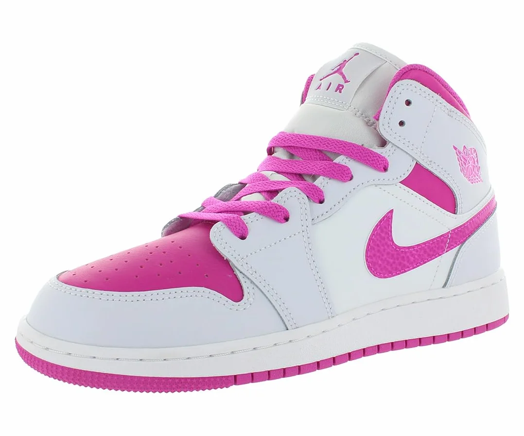 Jordan 1 Mid Noir Gris Ciment Rouge Feu Blanc