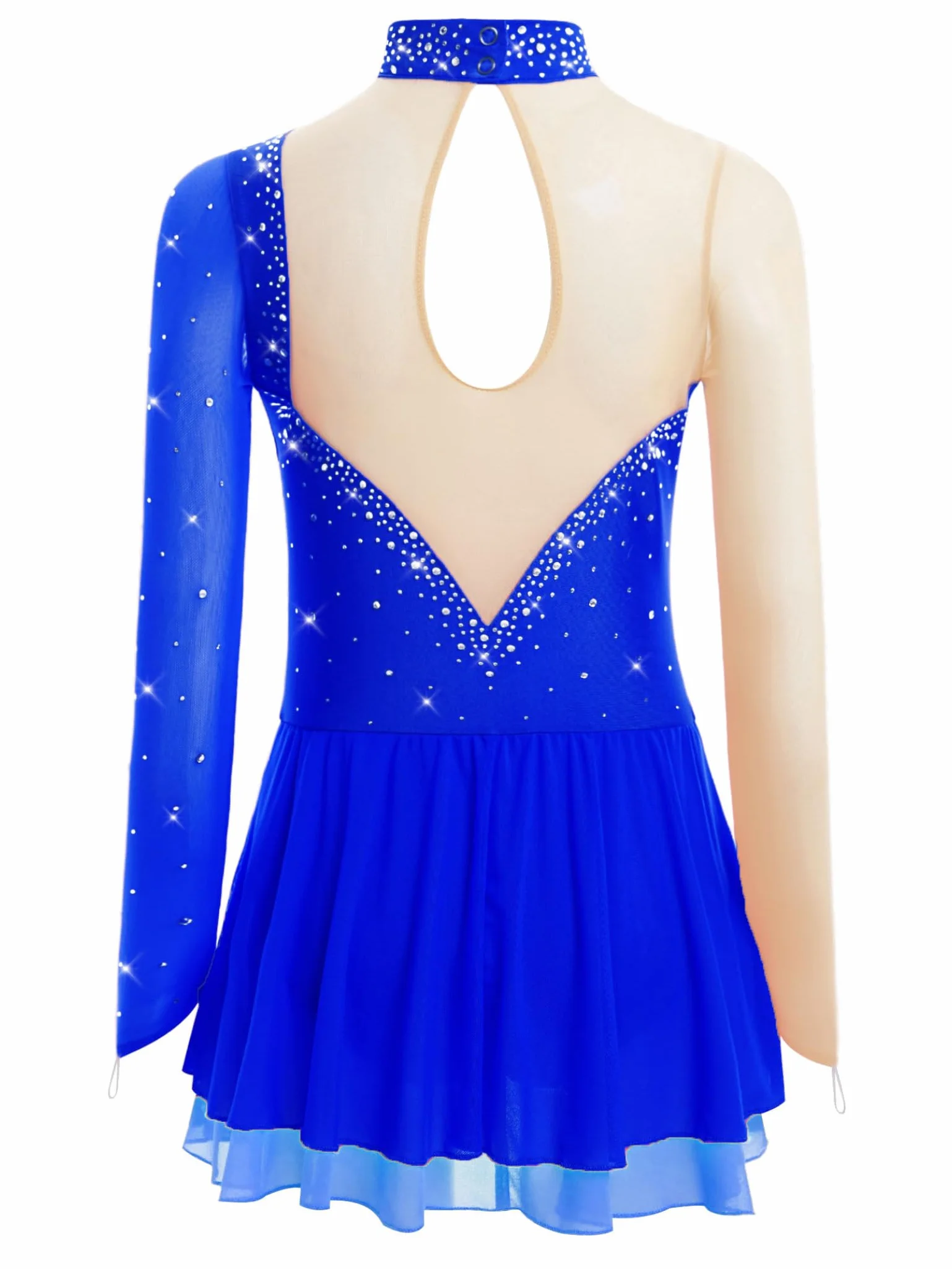 Robe de Patinage Artistique pour Filles Justaucorps Strass Brillants