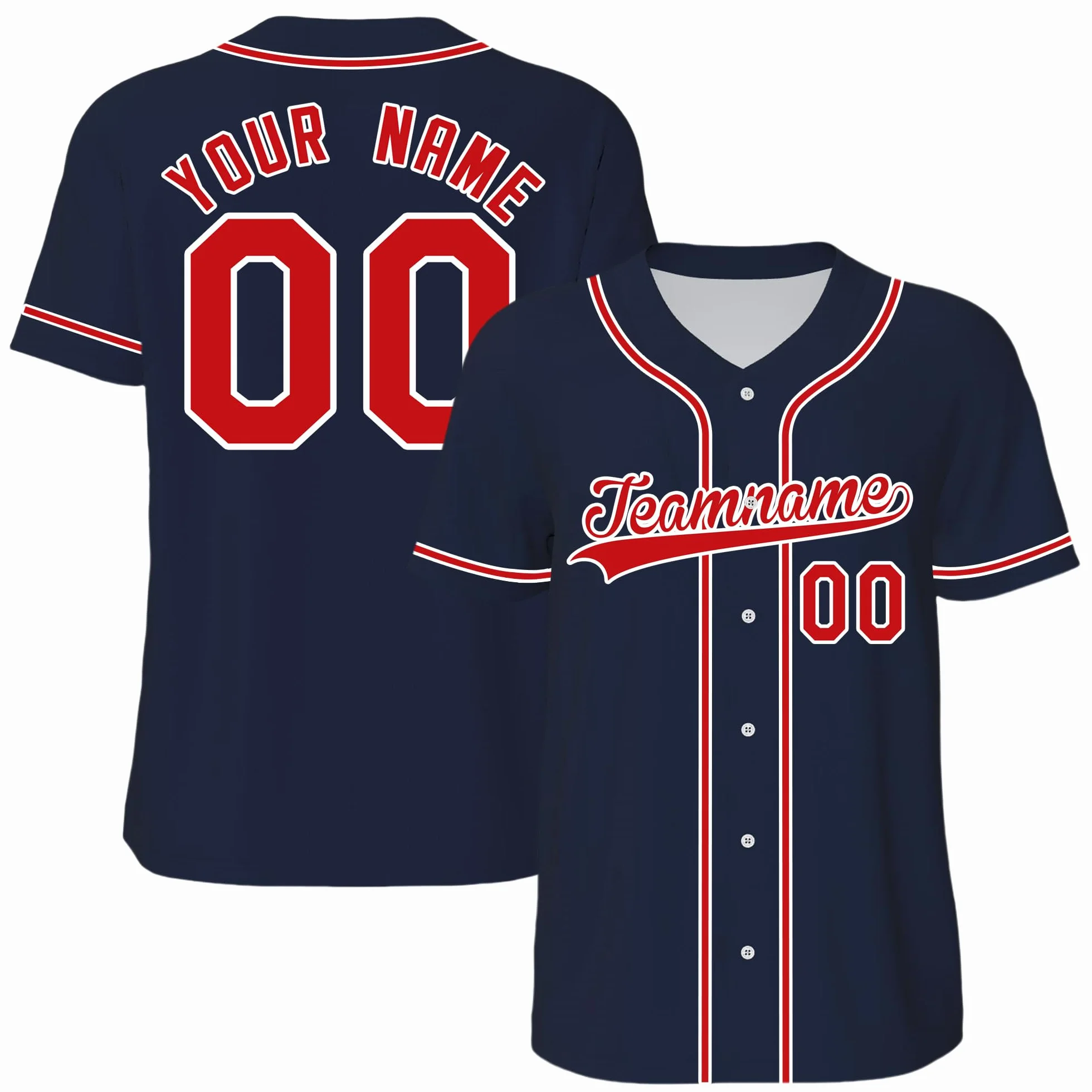 WERWAES Maillot de Baseball Personnalisé Homme Femme Tee Shirt Sport