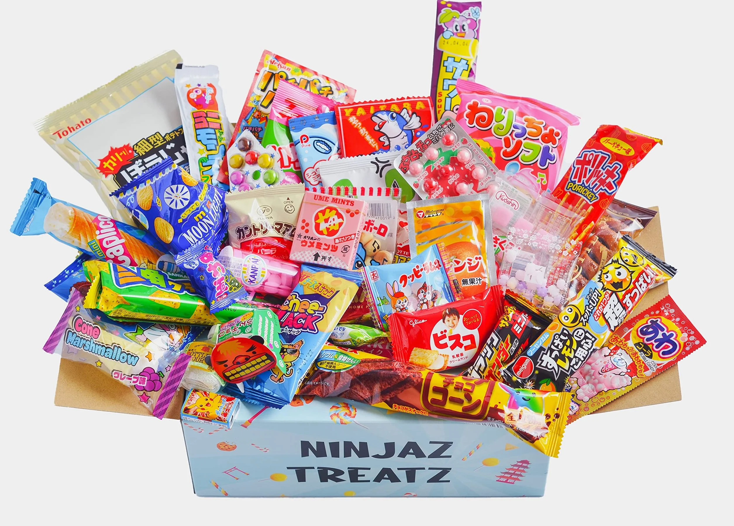 NINJAZ TREATZ 40 collations et bonbons japonais authentiques coffret de Délices sucrés et salés du Japon