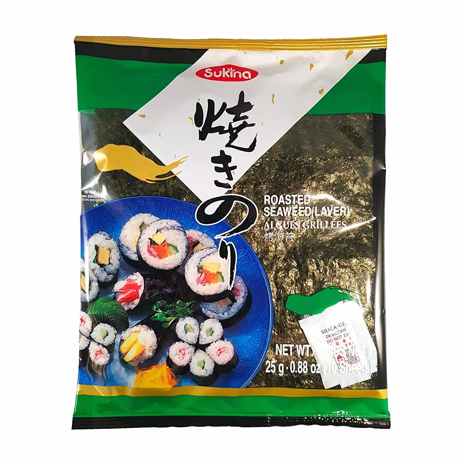10 Feuilles de NORI (KIM) pour Maki et Sushi - Sukina 24g