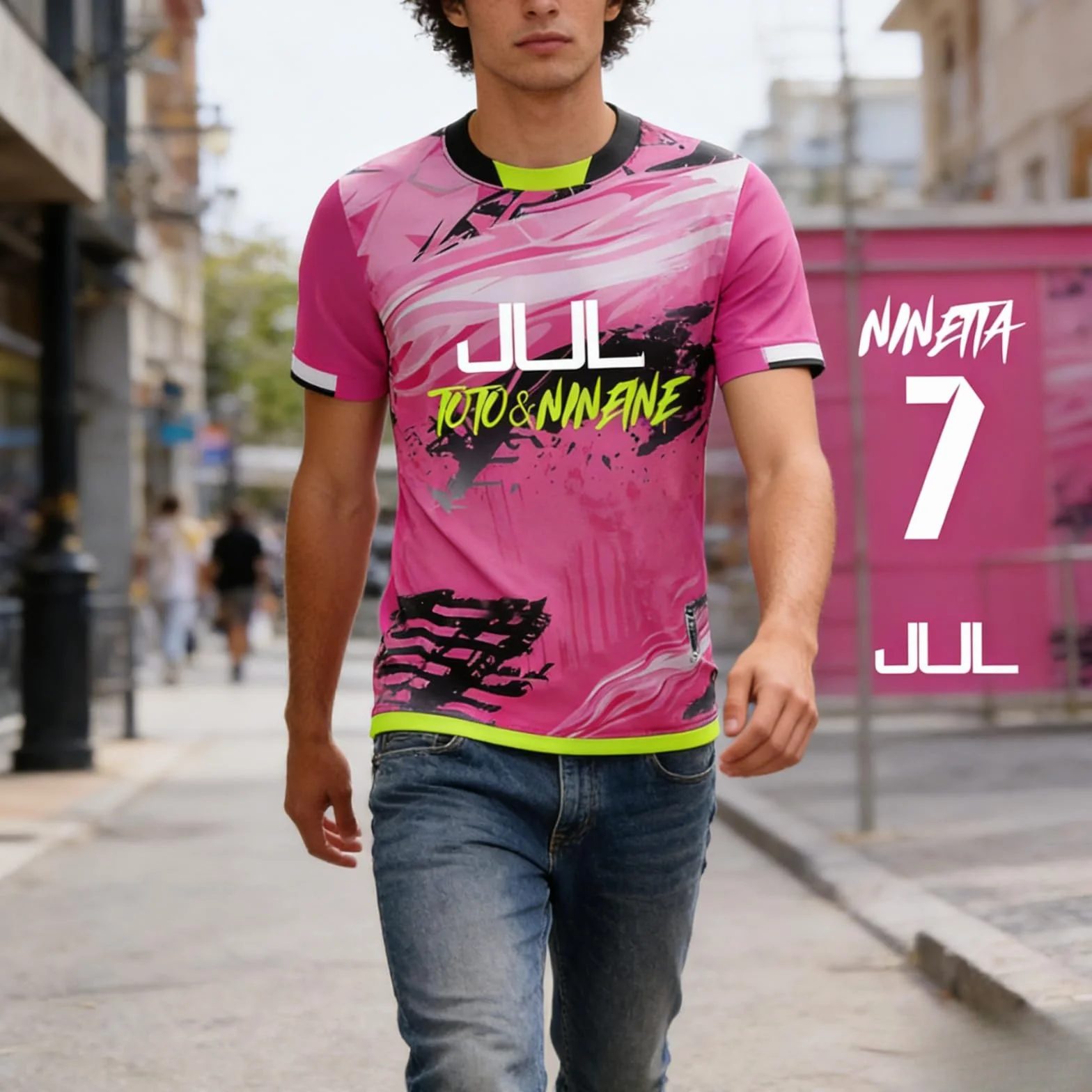 JUL Maillot de Foot T-Shirt Fan Musique Streetwear Impression 3D Haut d'Entraînement