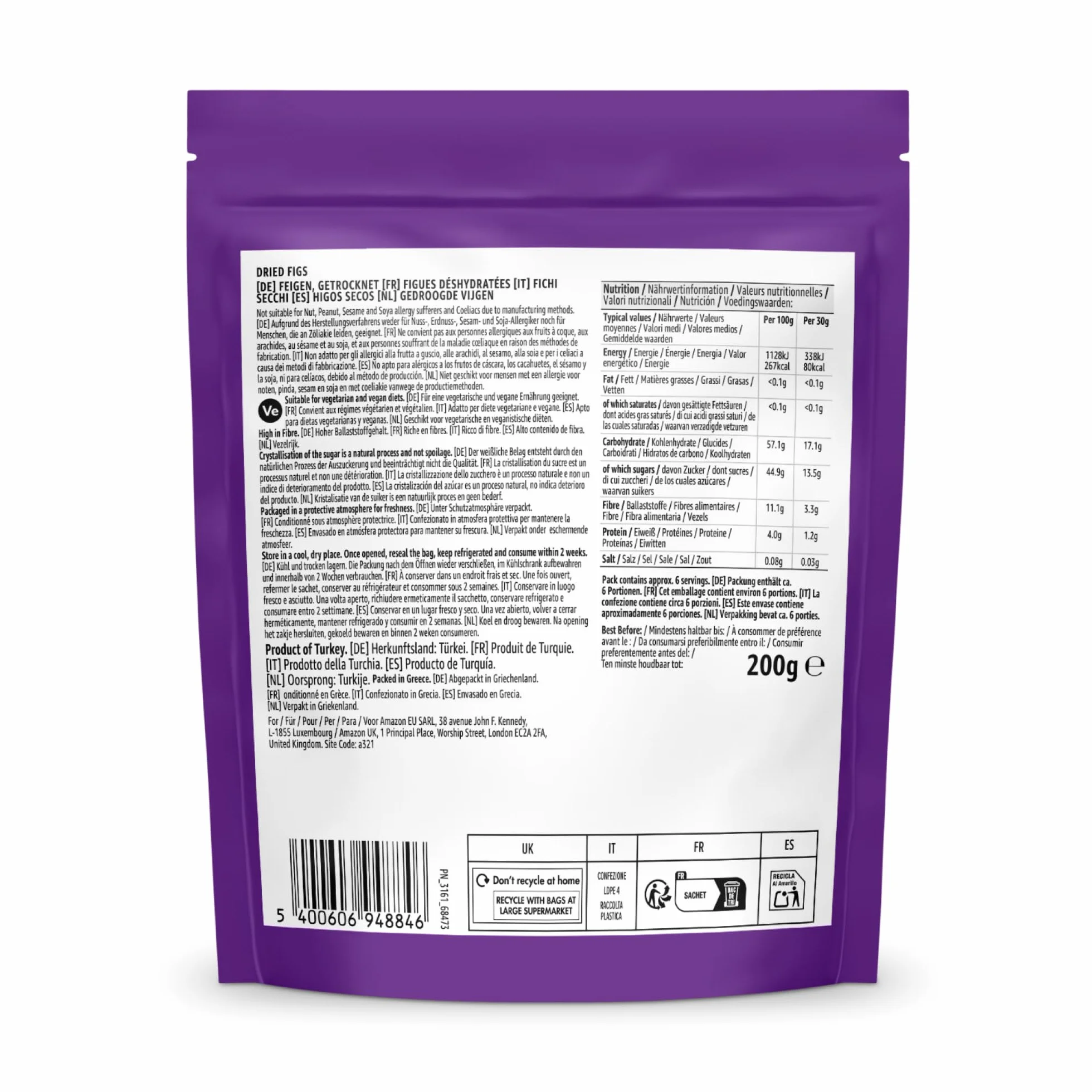 by Amazon Figues Séchées, 200 g