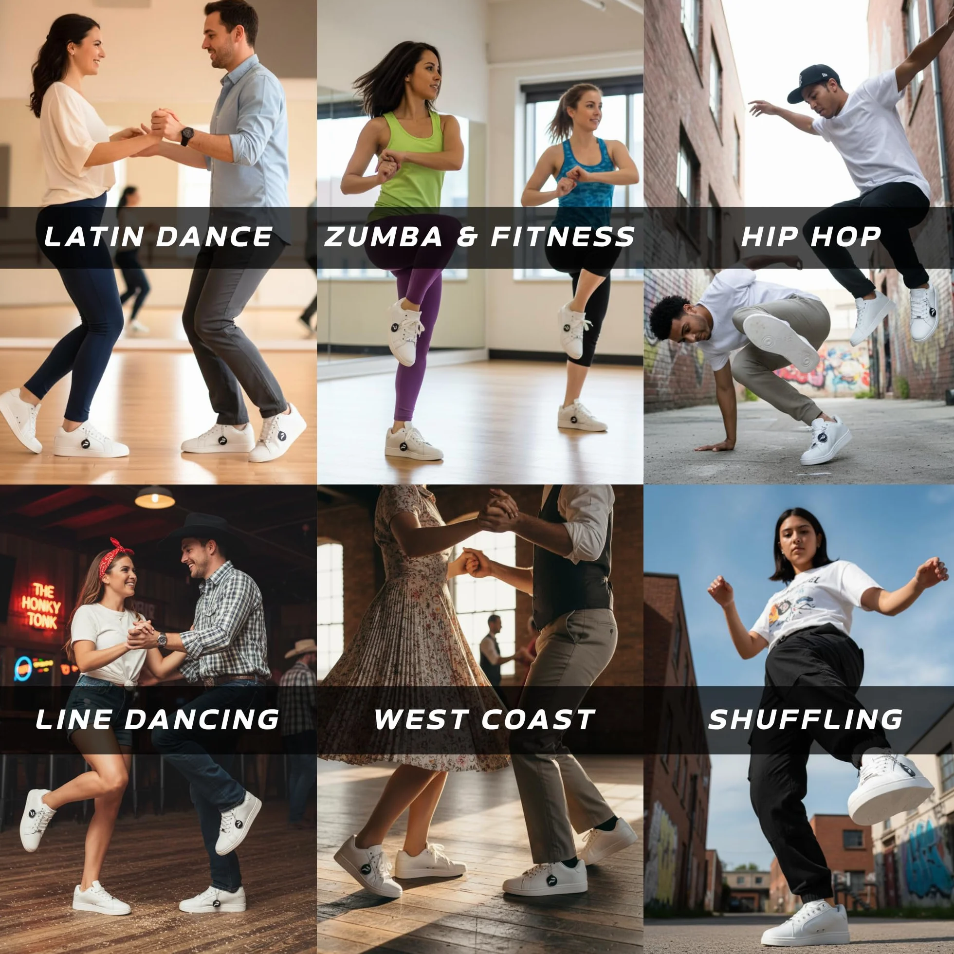 Baskets de danse unisexes semelle rotative confortables pour homme femme latine bachata salsa swing shuffling hip-hop