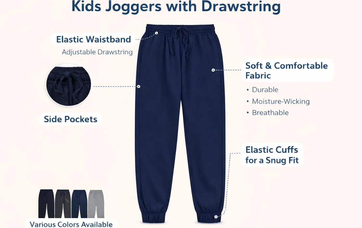 COSHAL Pantalon de jogging enfant polaire garçons filles école sport décontracté