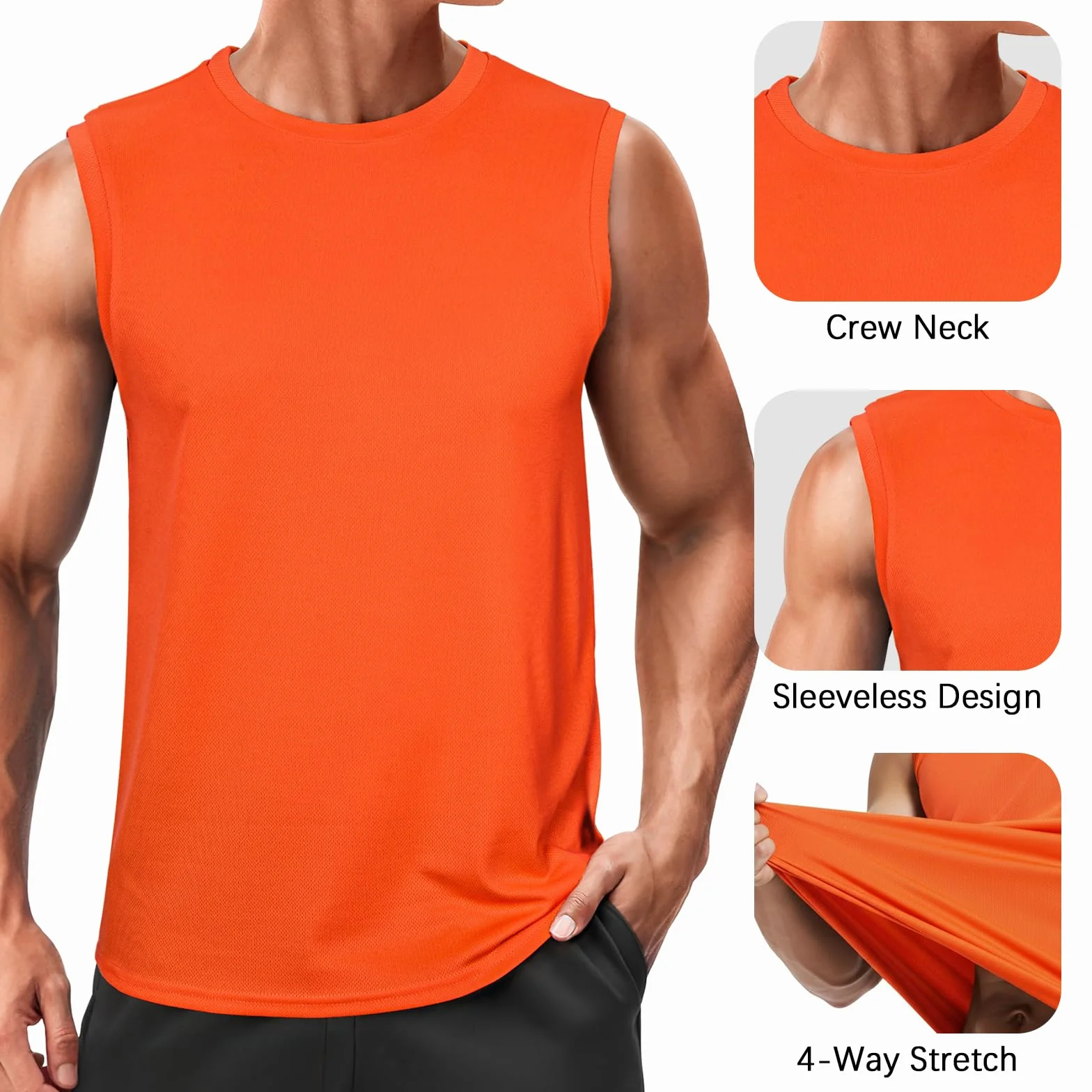Débardeur Homme Sport Musculation Tank Top sans Manches Respirant Séchage Rapide Fitness Gym S-3XL