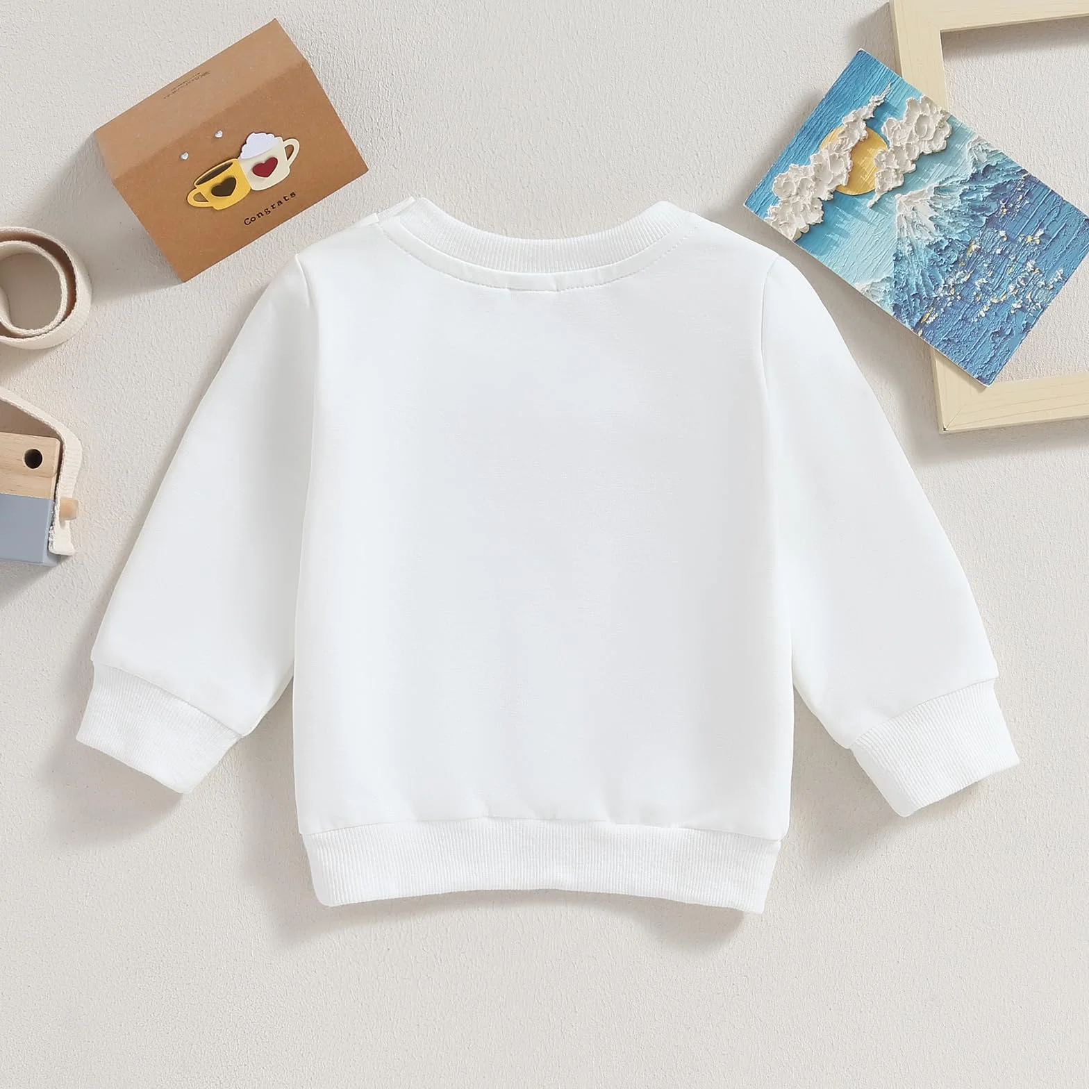 Achlibe Sweat-shirt bébé garçon manches longues col rond couleur unie automne