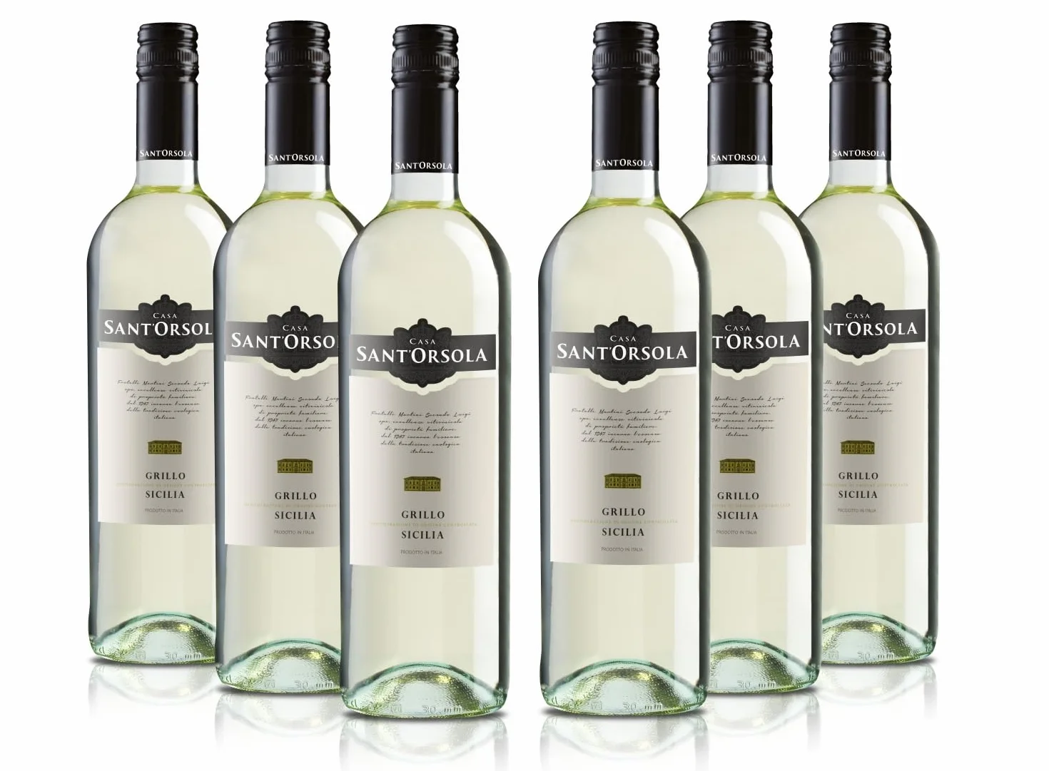Sant'orsola - Grillo Doc Vin De Sicile, Issu Du Cépage Grillo, Goût Frais, Savoureux Et Harmonieux, 6 X 750 Ml
