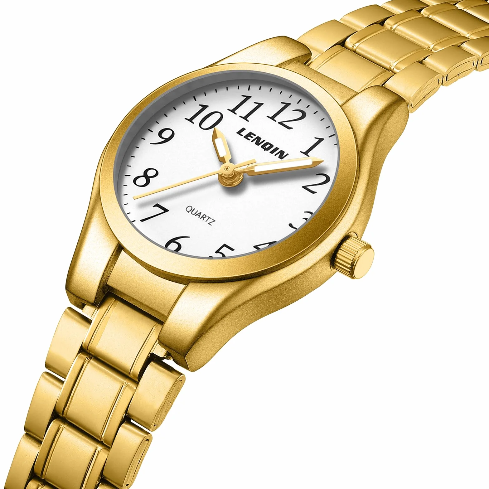 LN LENQIN Montre Femme Quartz analogique étanche Bracelet Acier Inoxydable