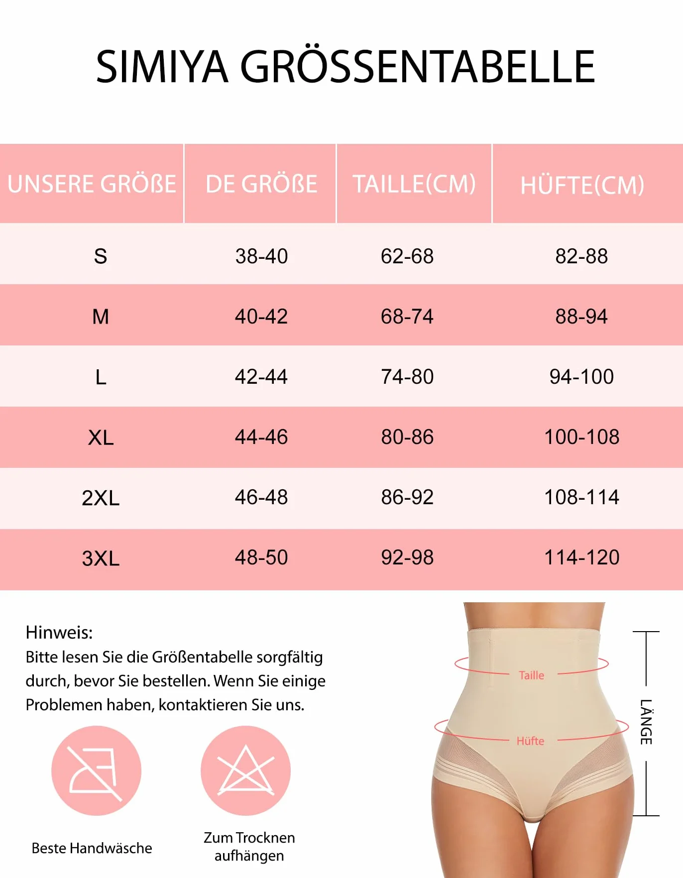 SIMIYA Culotte Gainante Femme Ventre Plat Taille Haute Shapewear Minceur Beige M