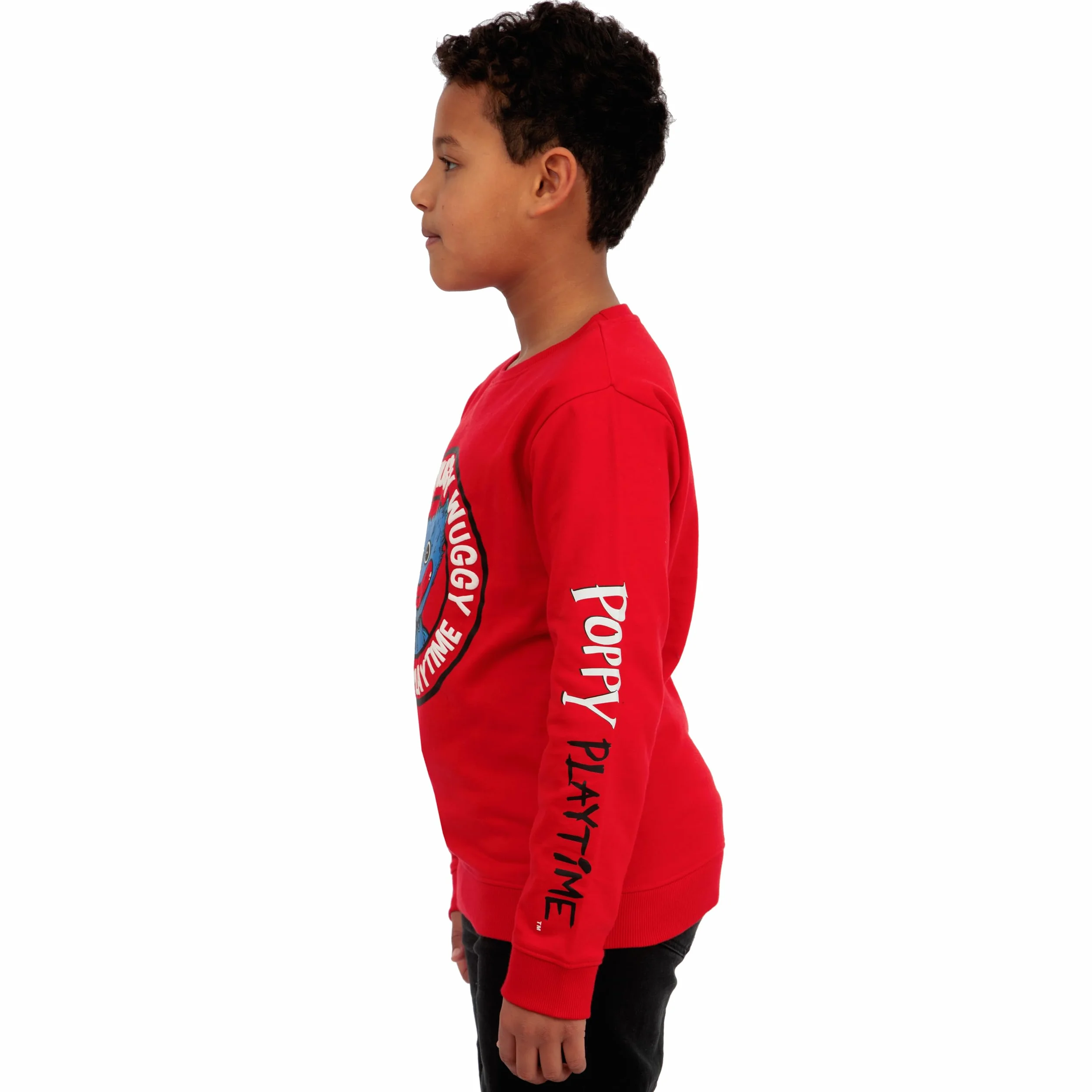 Poppy Playtime Pull Garçon, Sweatshirt Huggy Wuggy, Coton Rouge Manches Longues
