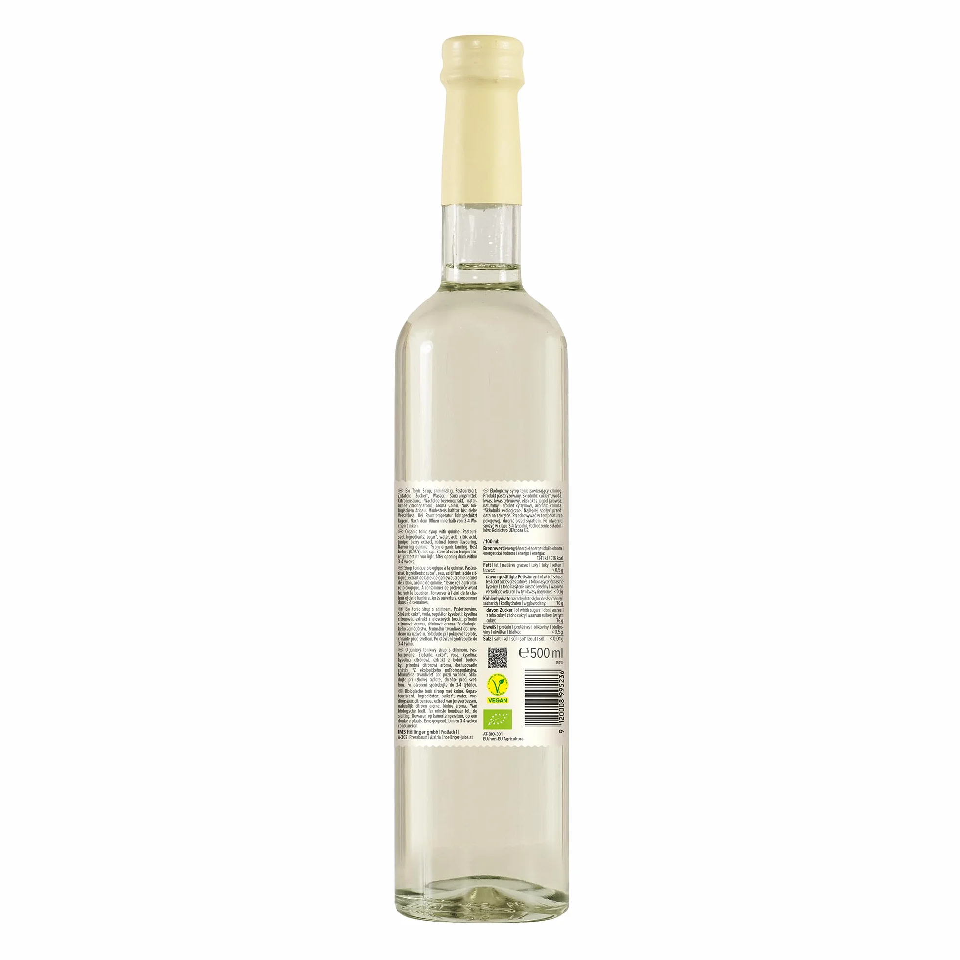 Höllinger sirop à cocktail bio Virgin Tonic - Vegan, bouteille en verre 3x500ml - cocktail sans alcool