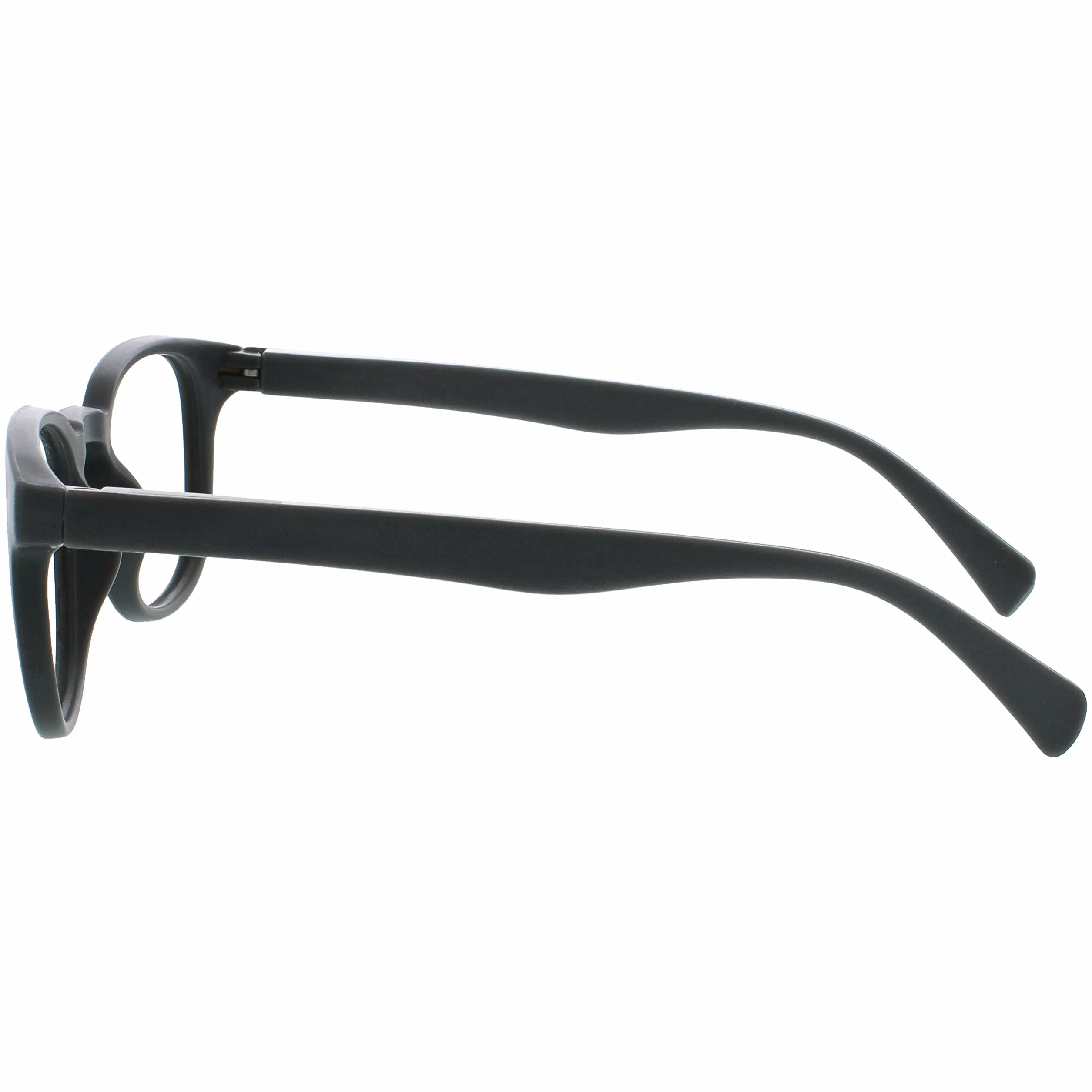 OPULIZE Lunettes De Lecture Rétro Rond Lisse Noir Mat Gris Hommes Femmes Charnières Ressort RR2-17 +1,50