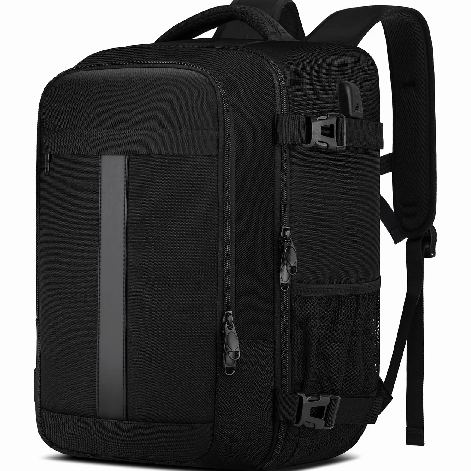 Sac à Dos 40x30x20 Cabine Avion 24L Pour Ryanair Wizzair Eurowings avec Port USB Ordinateur Portable 14 Pouces Noir